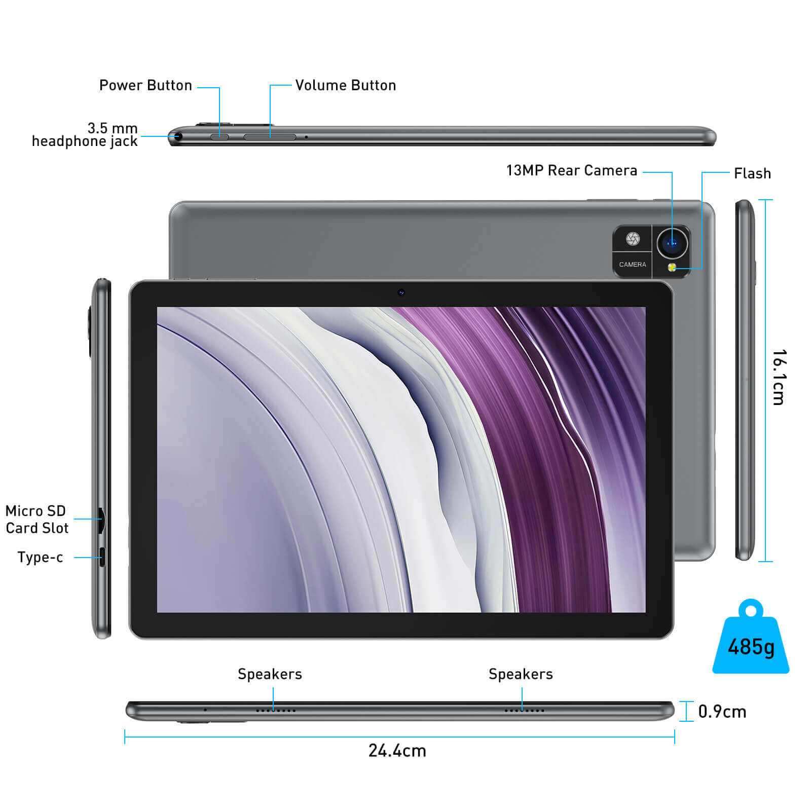 XGODY N02 PRO Tablet PC 10.1 Inch Tablet PC With Bluetooth, 12GB+128GB Storage, 7000 mAh Large Battery