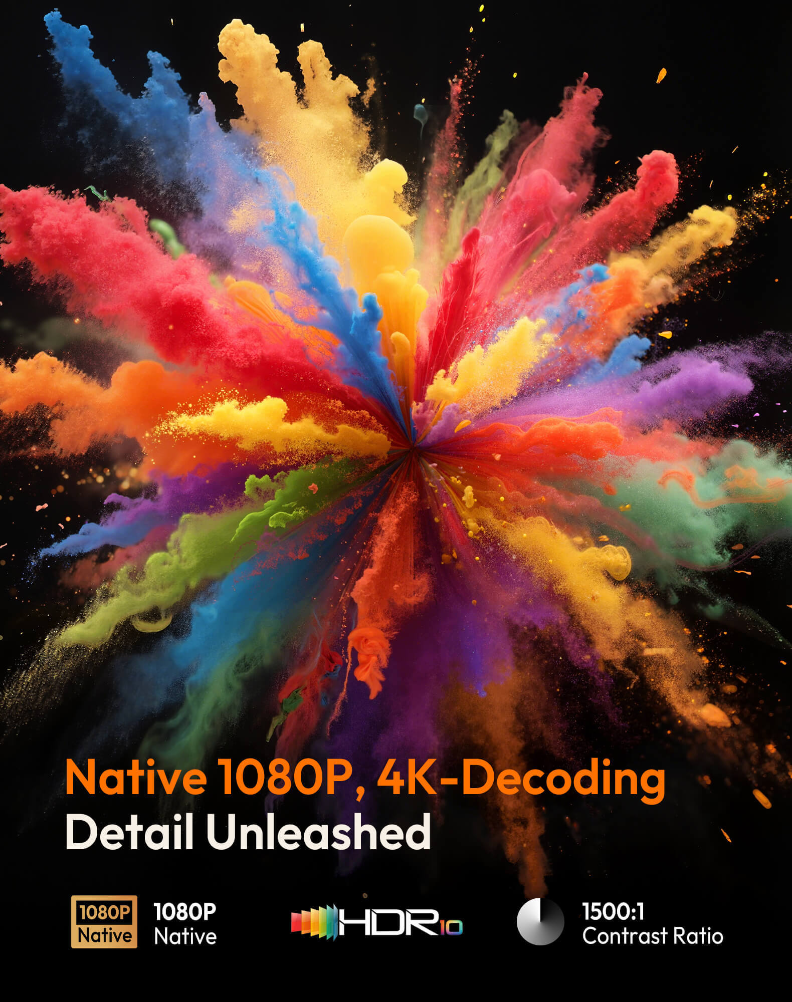 Gimbal N5 Portable Projector Smart OS With Native 1080P WiFi 6 & Bluetooth 5.4 For Home Theater