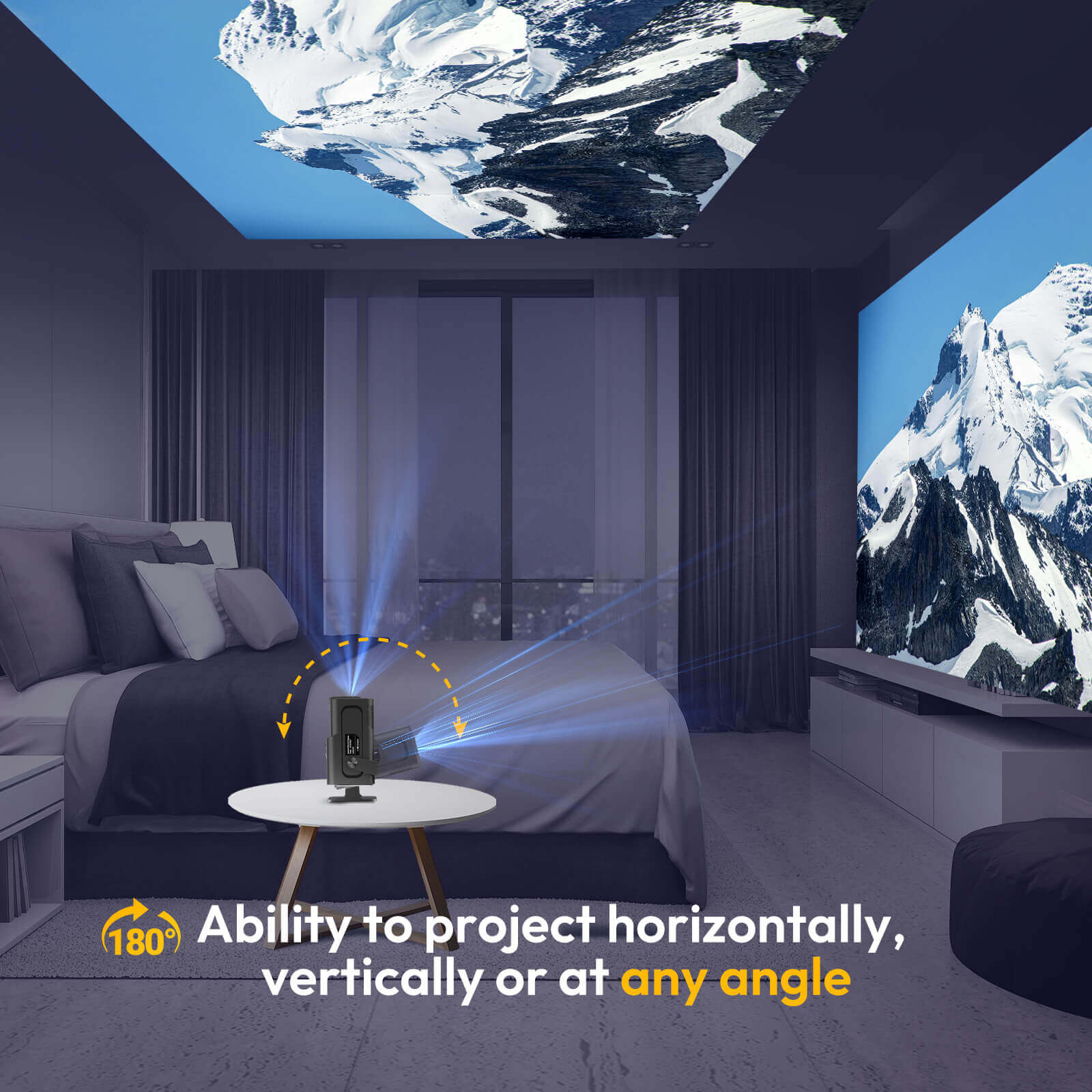 Gimbal 5: Portable Projector with Android 11.0, Native 1080P, WiFi & Bluetooth Connectivity