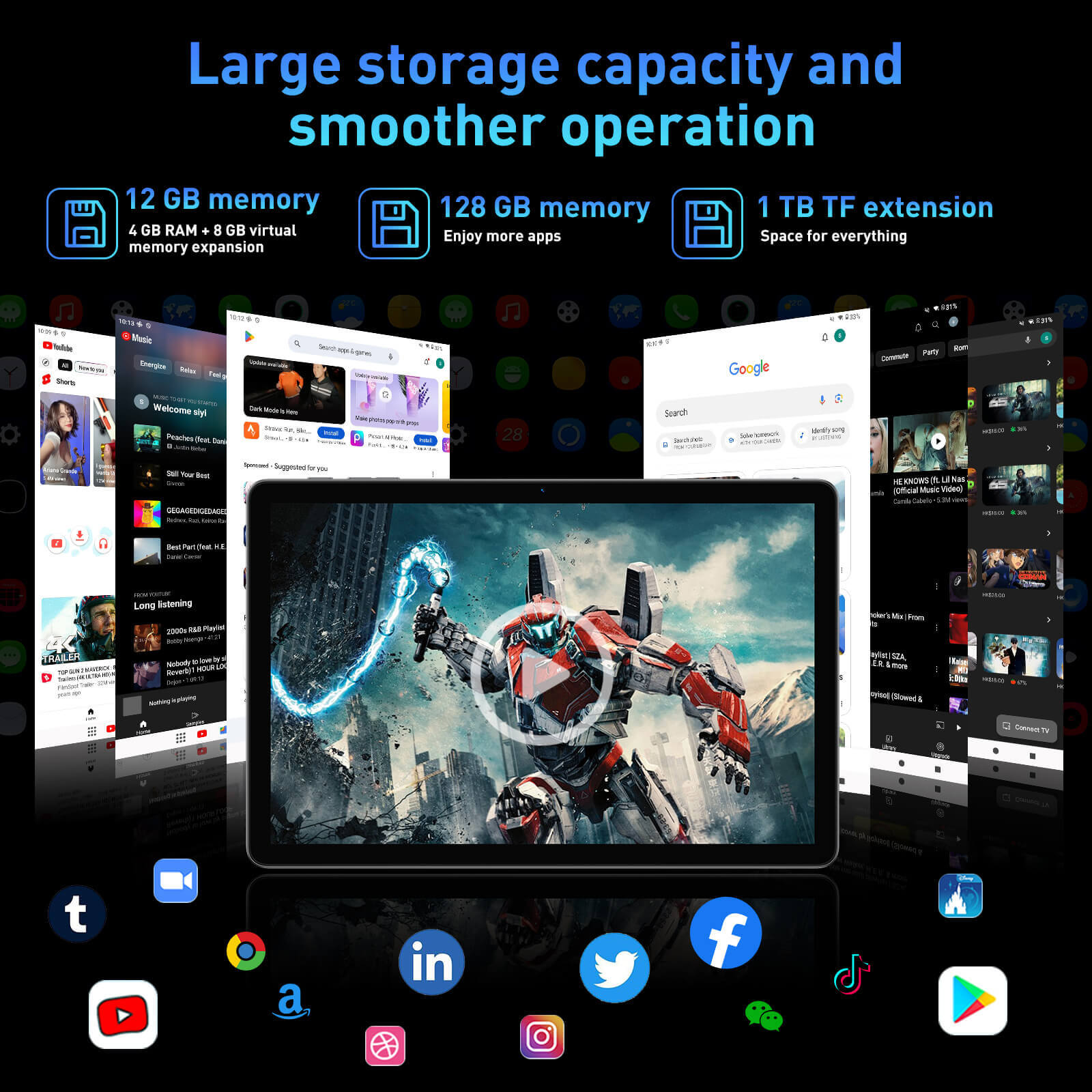 XGODY Q16 Tablet PC 11 Inch Tablet PC With Bluetooth, 4GB+128GB Storage, 8000 mAh Large Battery