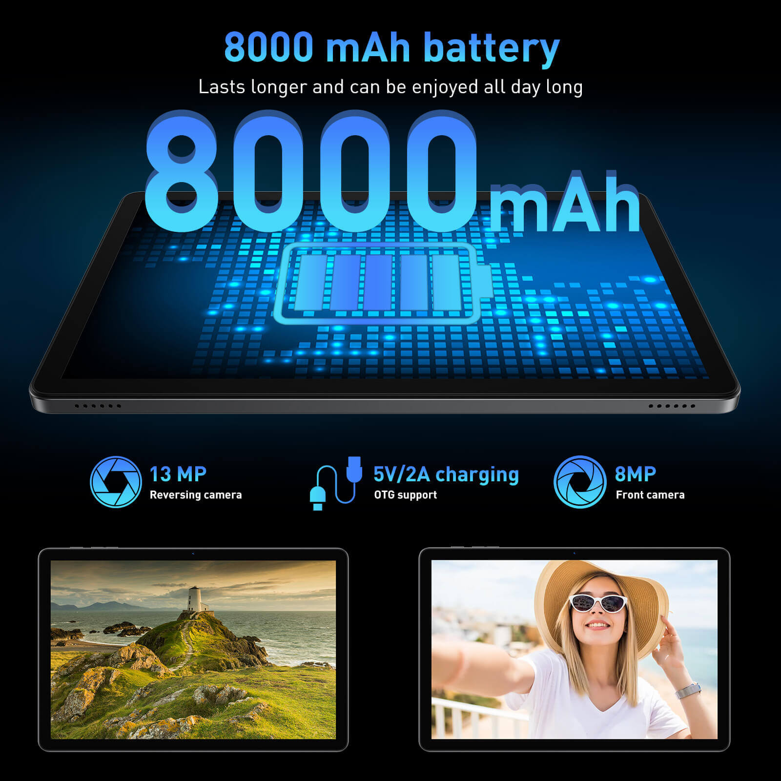 XGODY Q16 Tablet PC 11 Inch Tablet PC With Bluetooth, 4GB+128GB Storage, 8000 mAh Large Battery