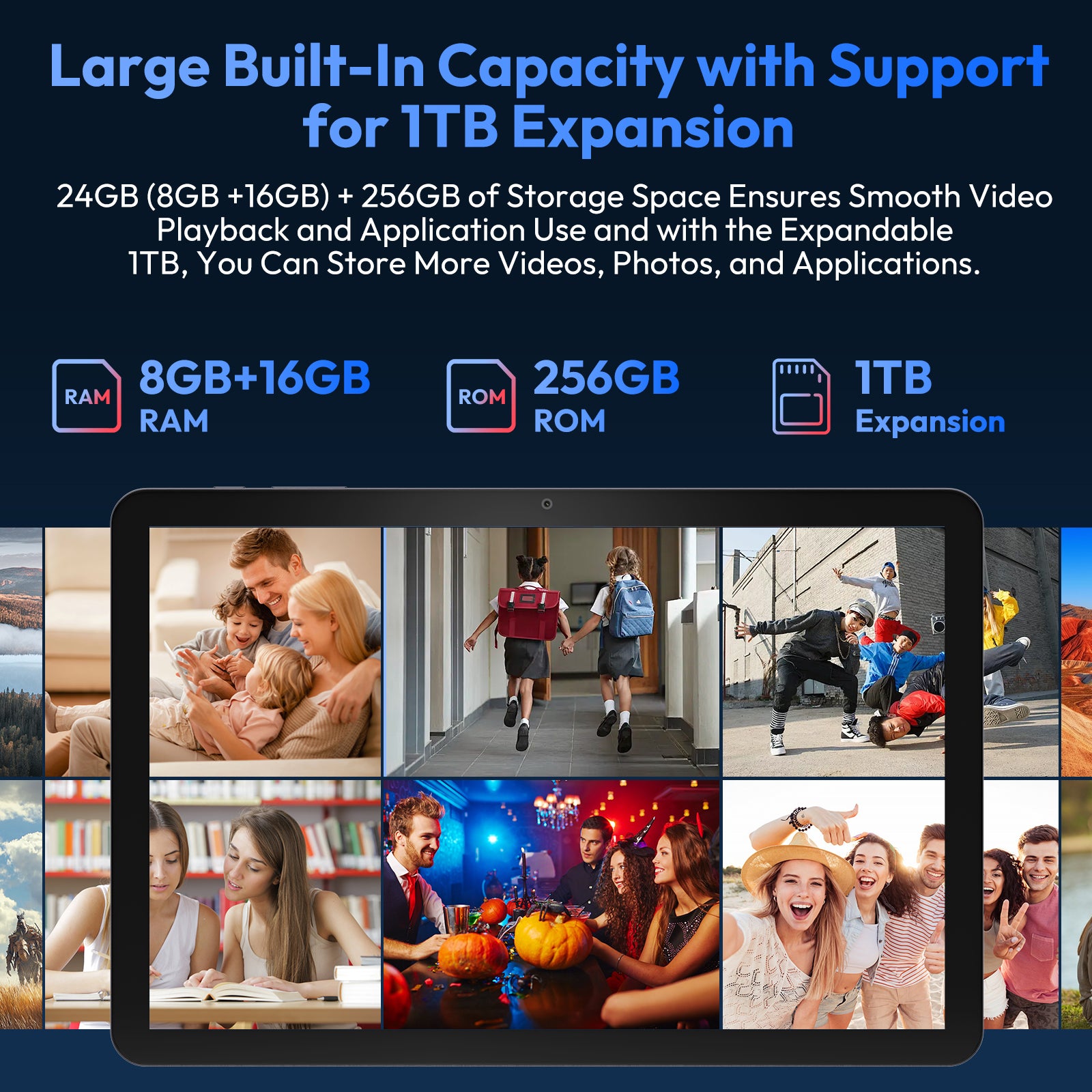 XGODY N05 Pro Android 16 Tablet 10.1" 24GB RAM 256GB ROM 2SIM 8000mAh Widevine L1 2-in-1 Tablet PC – Support 4G LTE