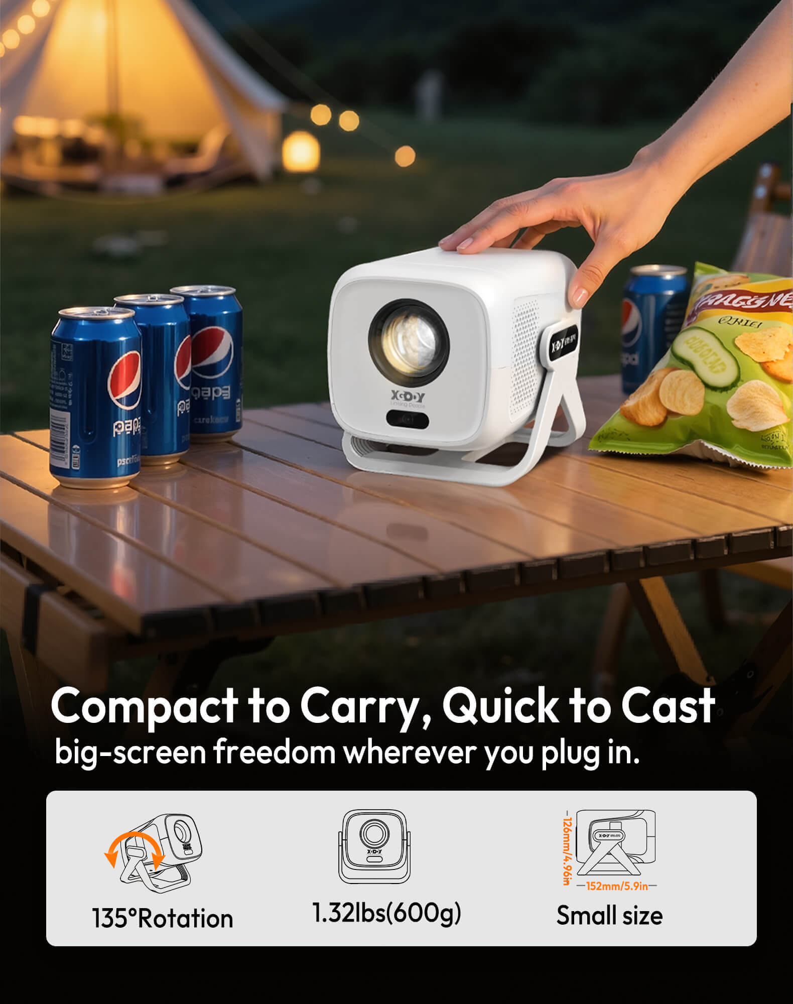 Gimbal N5 Portable Projector Smart OS With Native 1080P WiFi 6 & Bluetooth 5.4 For Home Theater