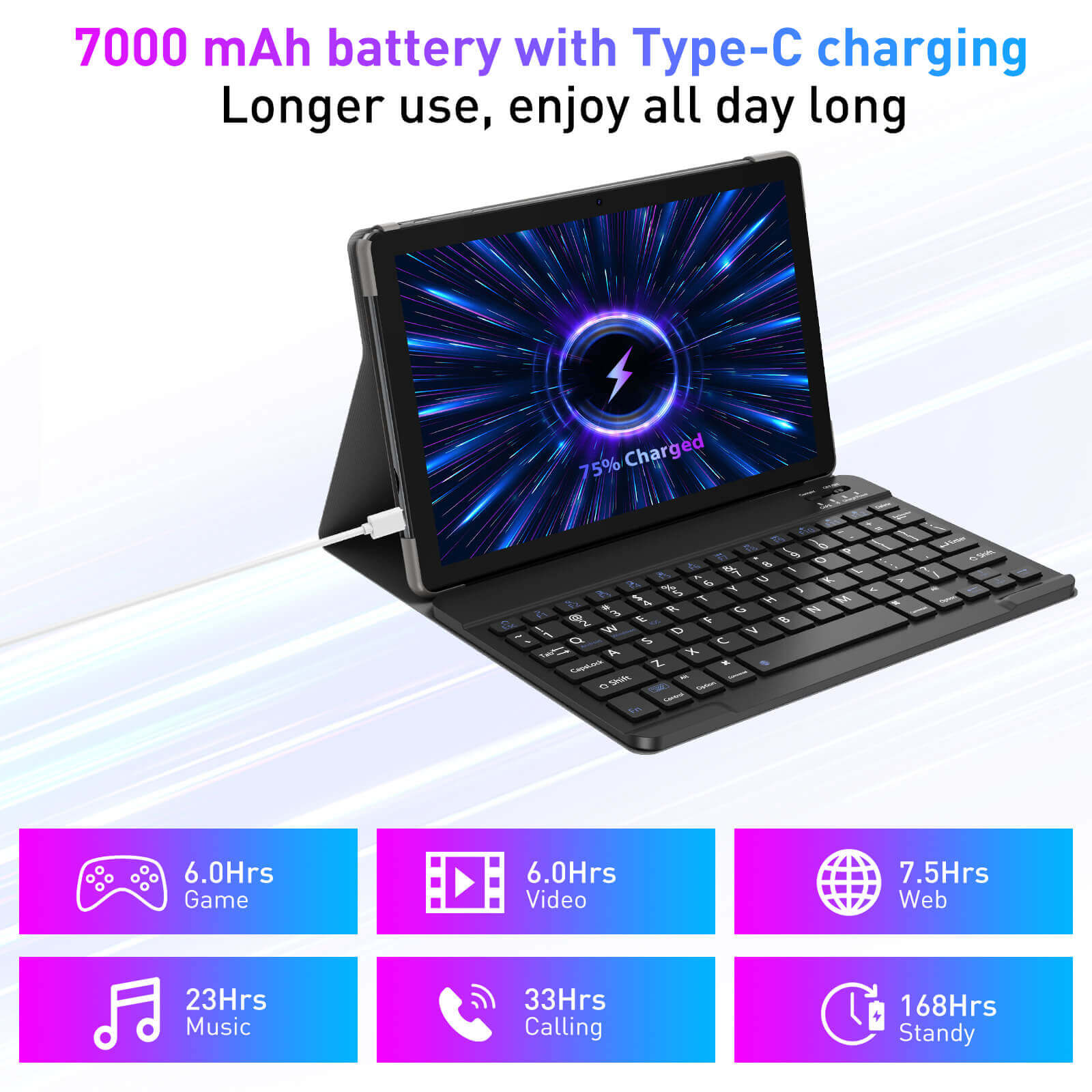 XGODY N02 PRO Tablet PC 10.1 Inch Tablet PC With Bluetooth, 12GB+128GB Storage, 7000 mAh Large Battery