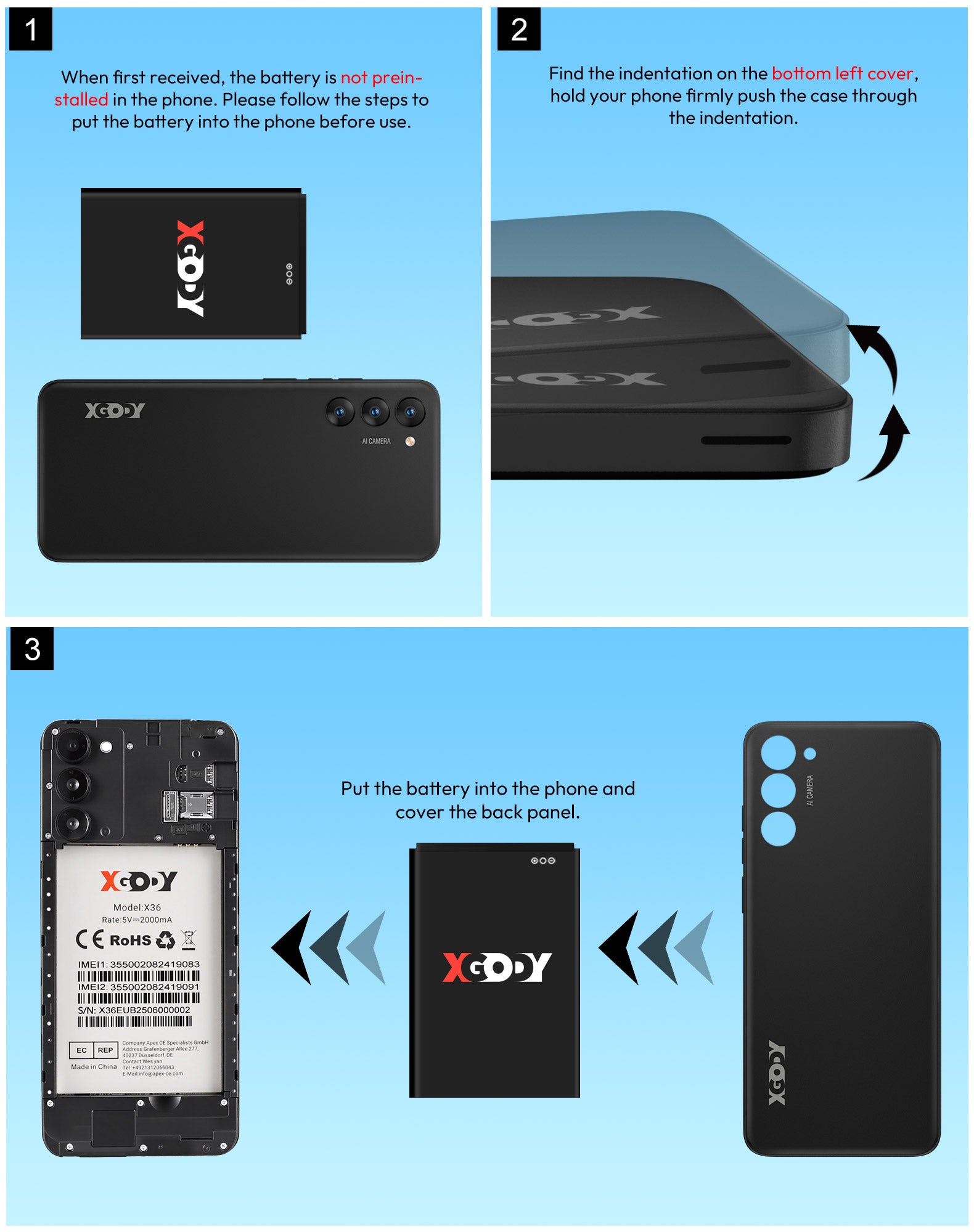 X36 6.5" Android 15 Unlocked 4G Android Phone | 4200mAh, Built-in Face Recognition, Dual SIM