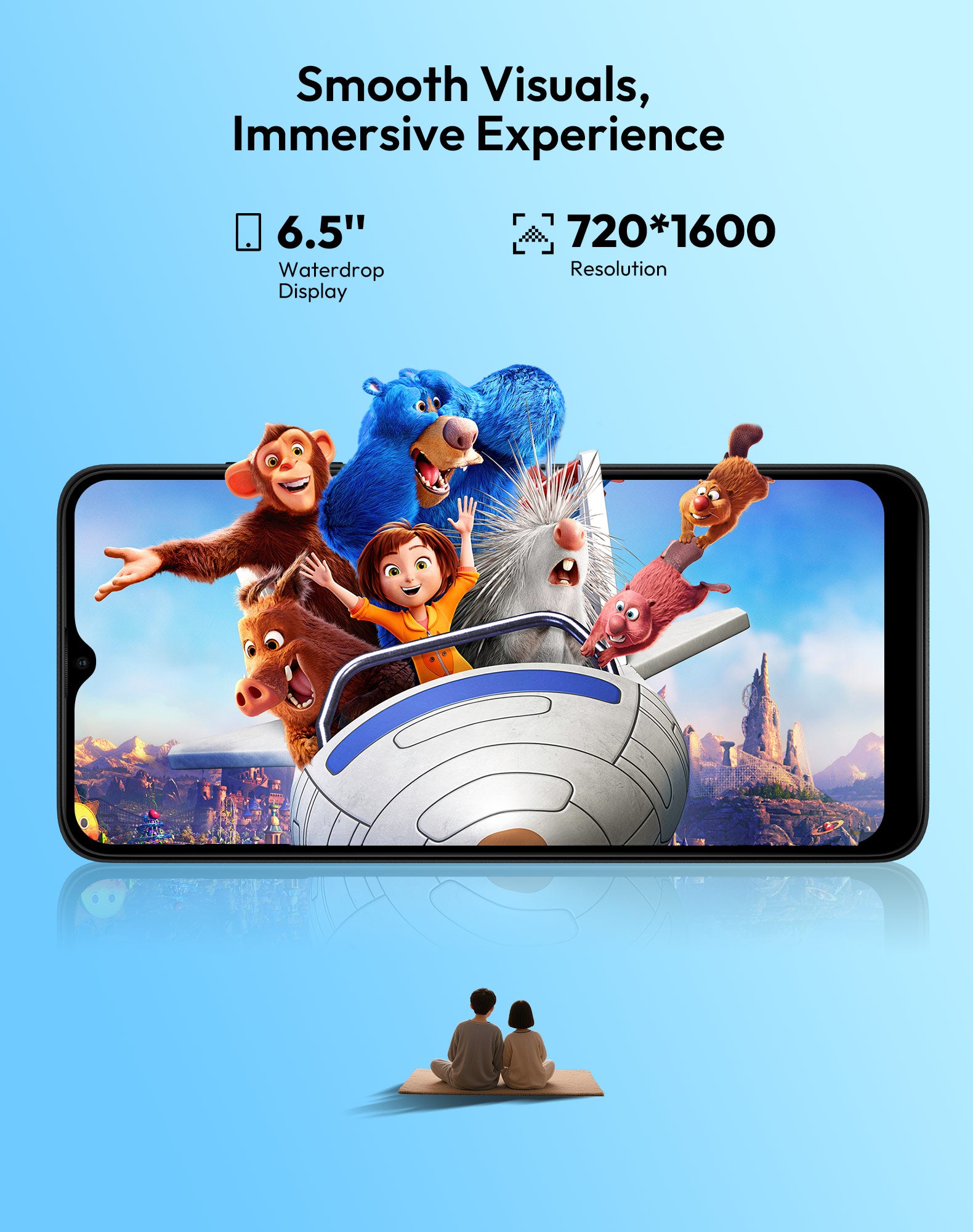 X36 6.5" Android 15 Unlocked 4G Android Phone | 4200mAh, Built-in Face Recognition, Dual SIM