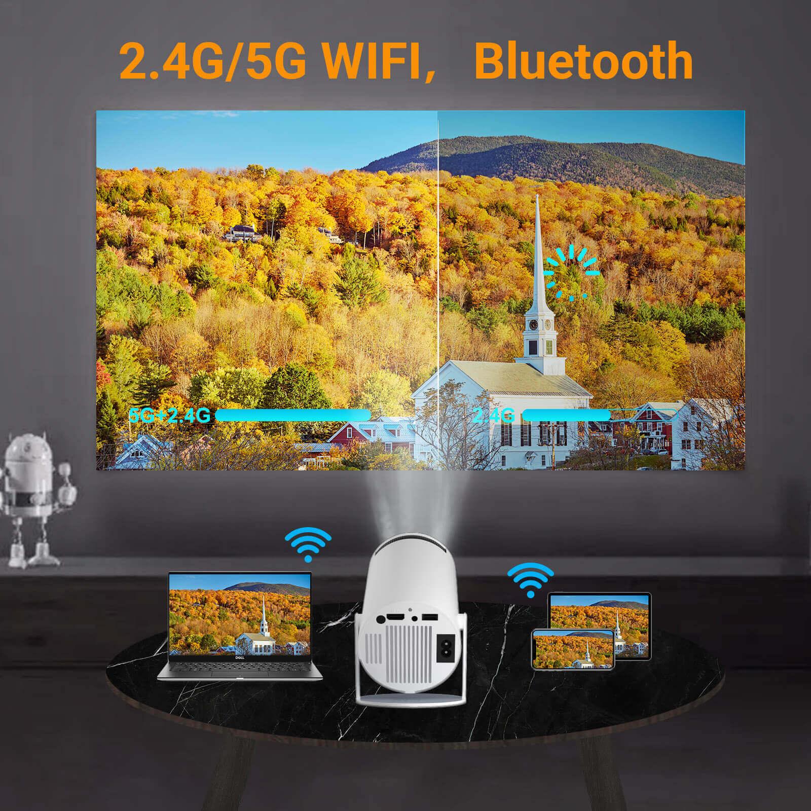 Cost-effective and Most worthwhile HY300 Mini Portable Projector With Apps Built-in, With Wifi And Bluetooth Connection - XGODY