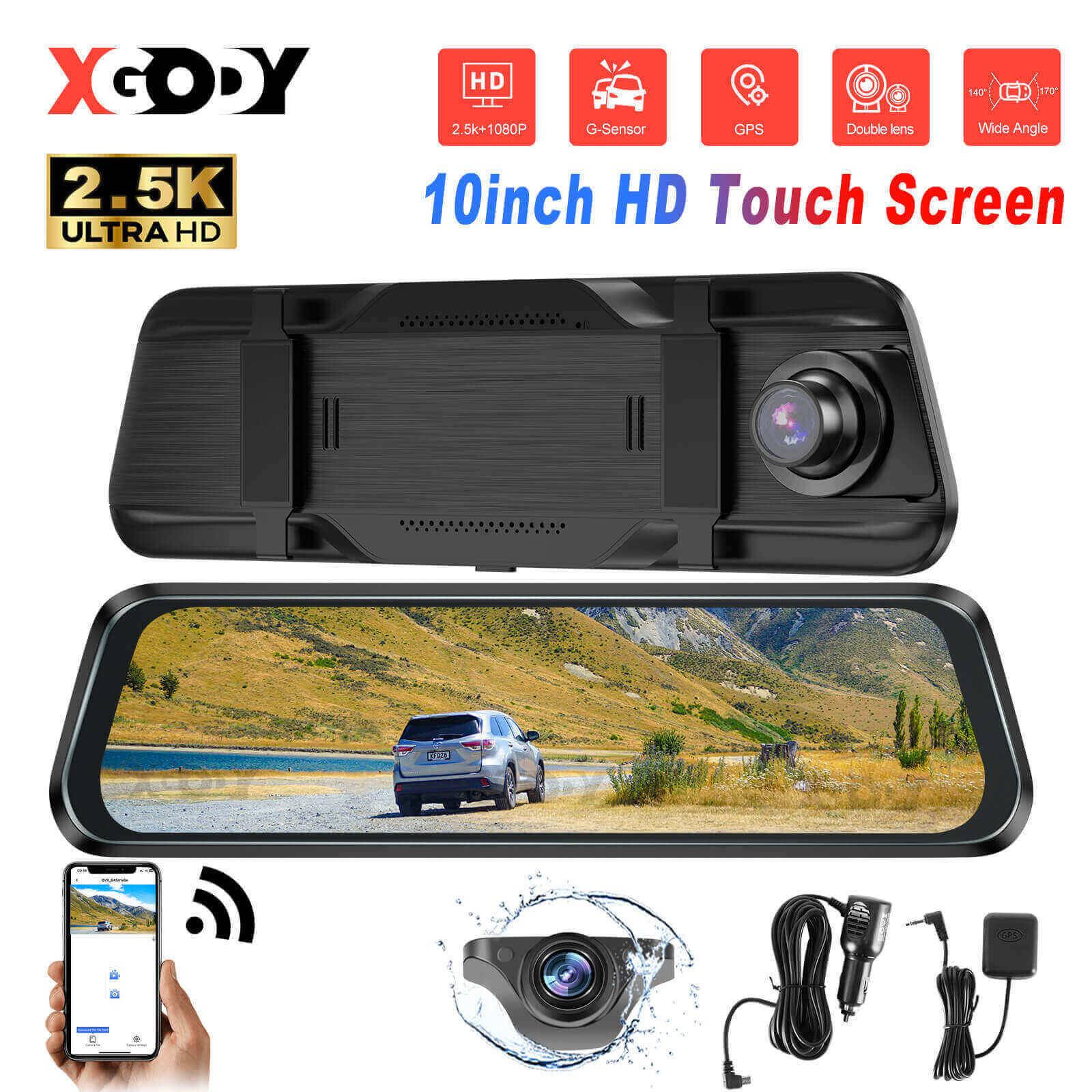 Cost-effective and Most worthwhile XGODY H13 Dash Cam | 10-Inch HD Display, 2.5K+1080P Resolution, Dual-Lens, Parking Monitoring - XGODY