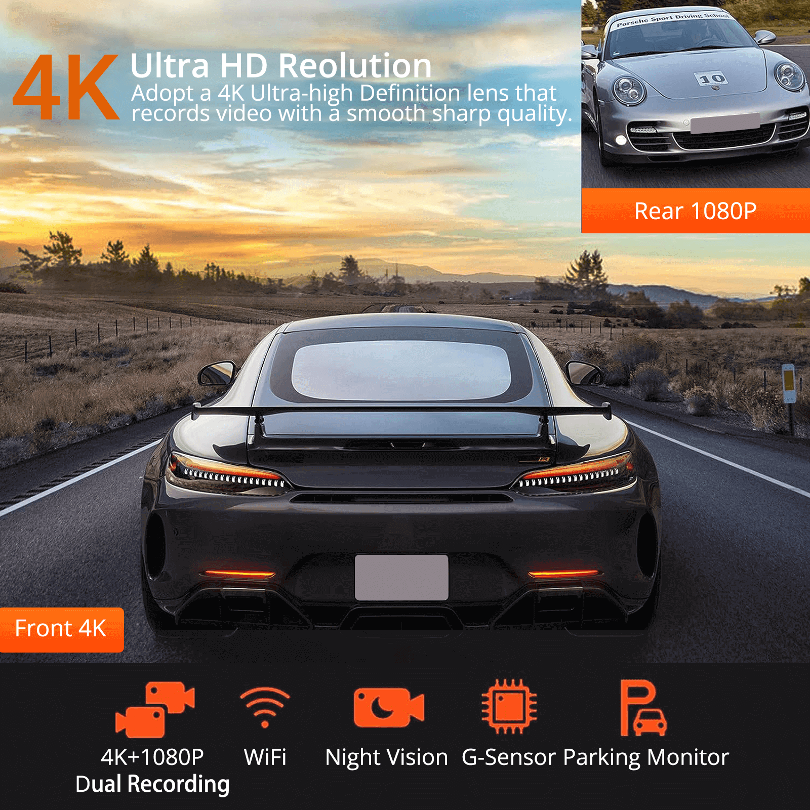 Cost-effective and Most worthwhile XGODY J402 Pro Dash Cam | 4K + 1080P Dual Lens, 24-Hour Monitoring, Night Vision - XGODY