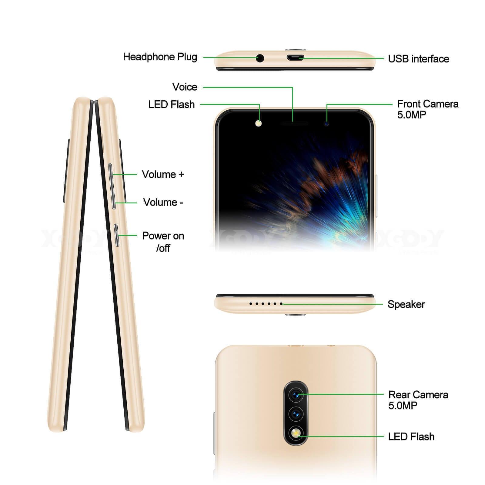 Cost-effective and Most worthwhile XGODY Mate10 | 5.5" HD Screen, Android 8.1, Compact Design, Face Unlock, 3G Dual SIM - XGODY