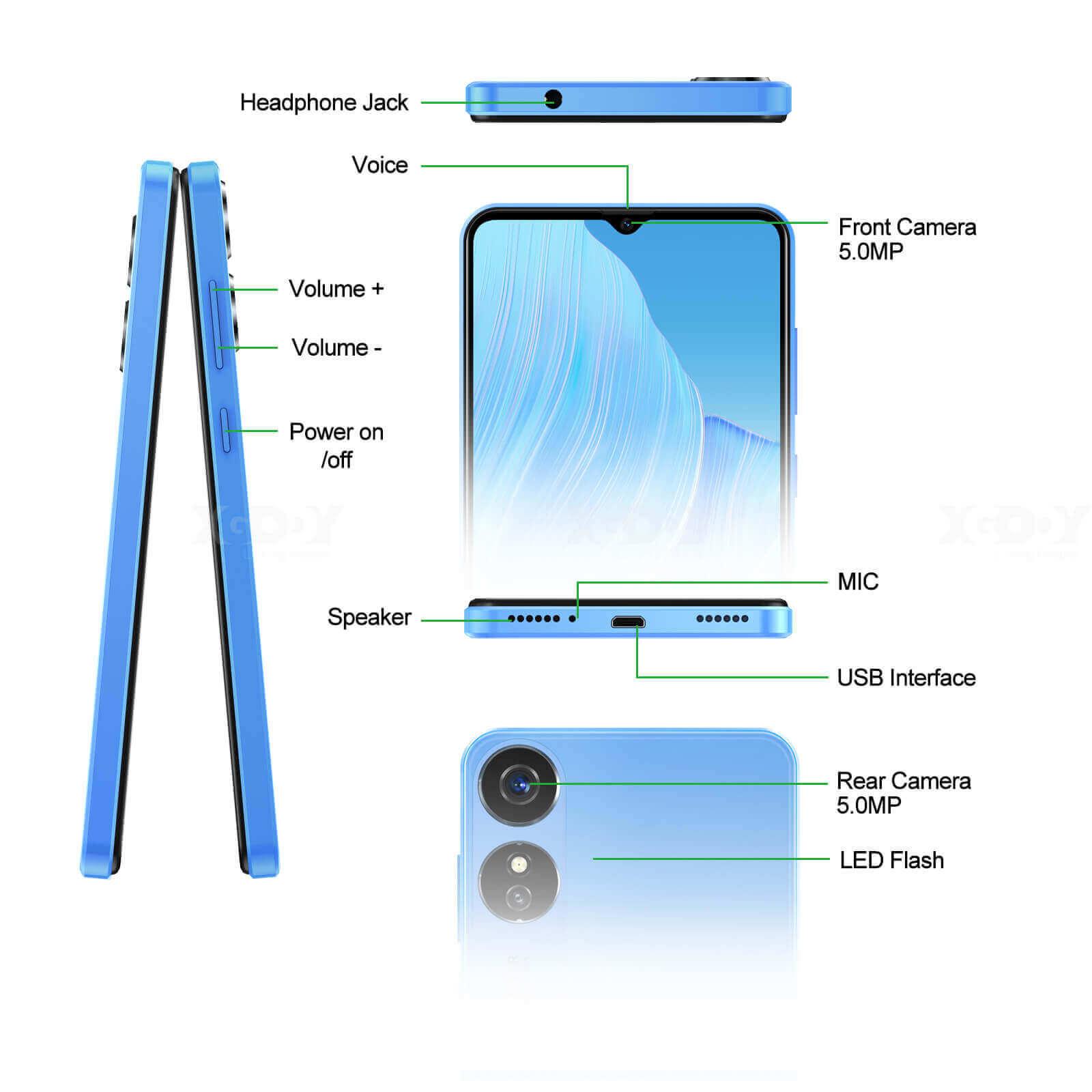 Cost-effective and Most worthwhile XGODY Mate40 Pro | 6.5" HD Display, Android 9.0, 500MP Dual Cameras, Face Unlock - XGODY