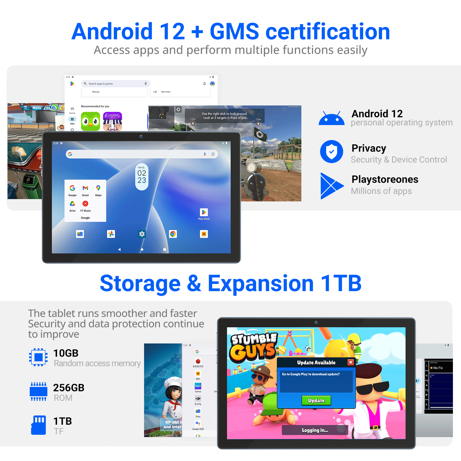 Cost-effective and Most worthwhile XGODY N01Pro 10.1-inch Android 12 Tablet | 10G+256G Memory | Dual Cameras | Dual-band WiFi - XGODY