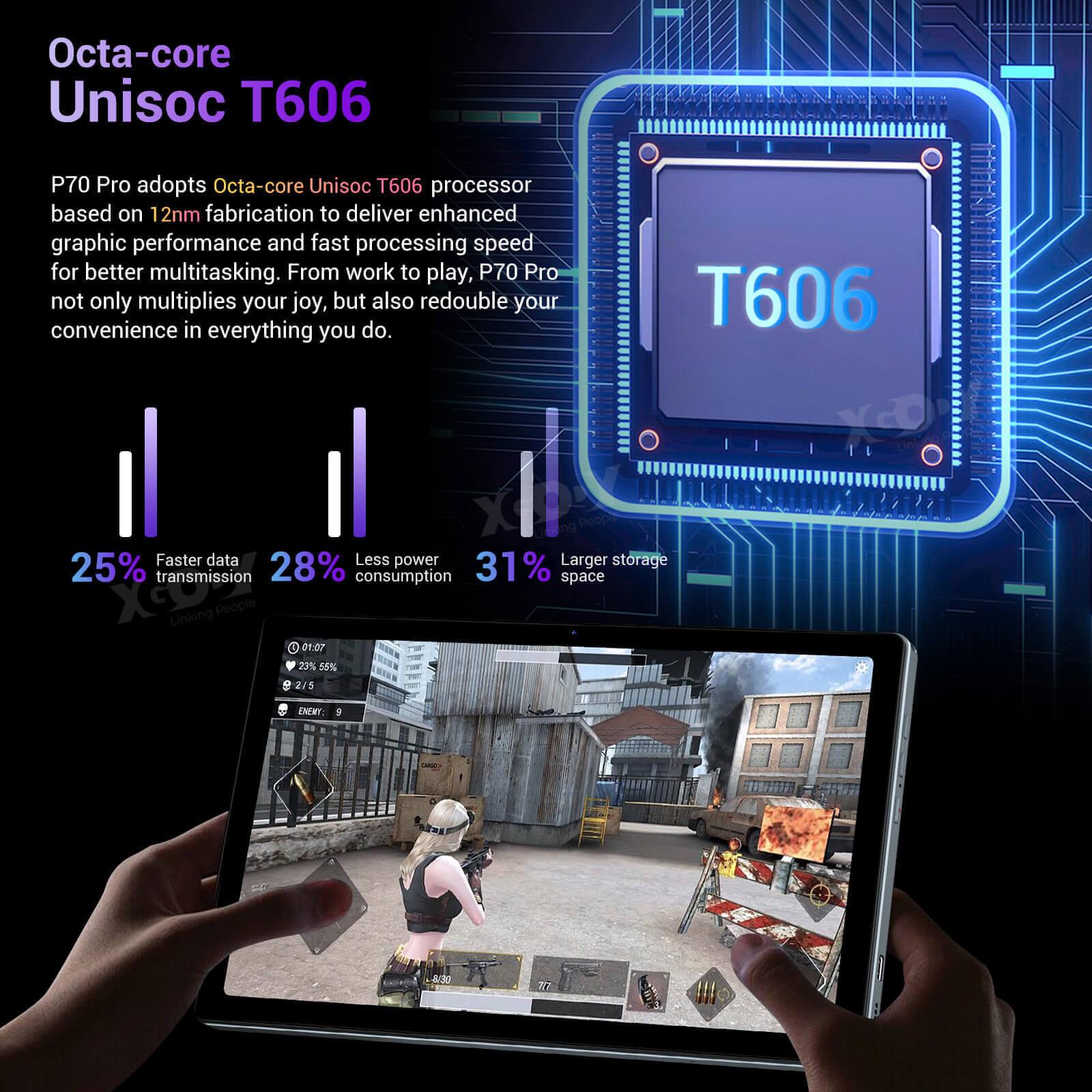 Cost-effective and Most worthwhile XGODY P70 PRO 4G Tablet With 2K Display, Android 12, 16G+512G, Split Screen, Metal Body - XGODY