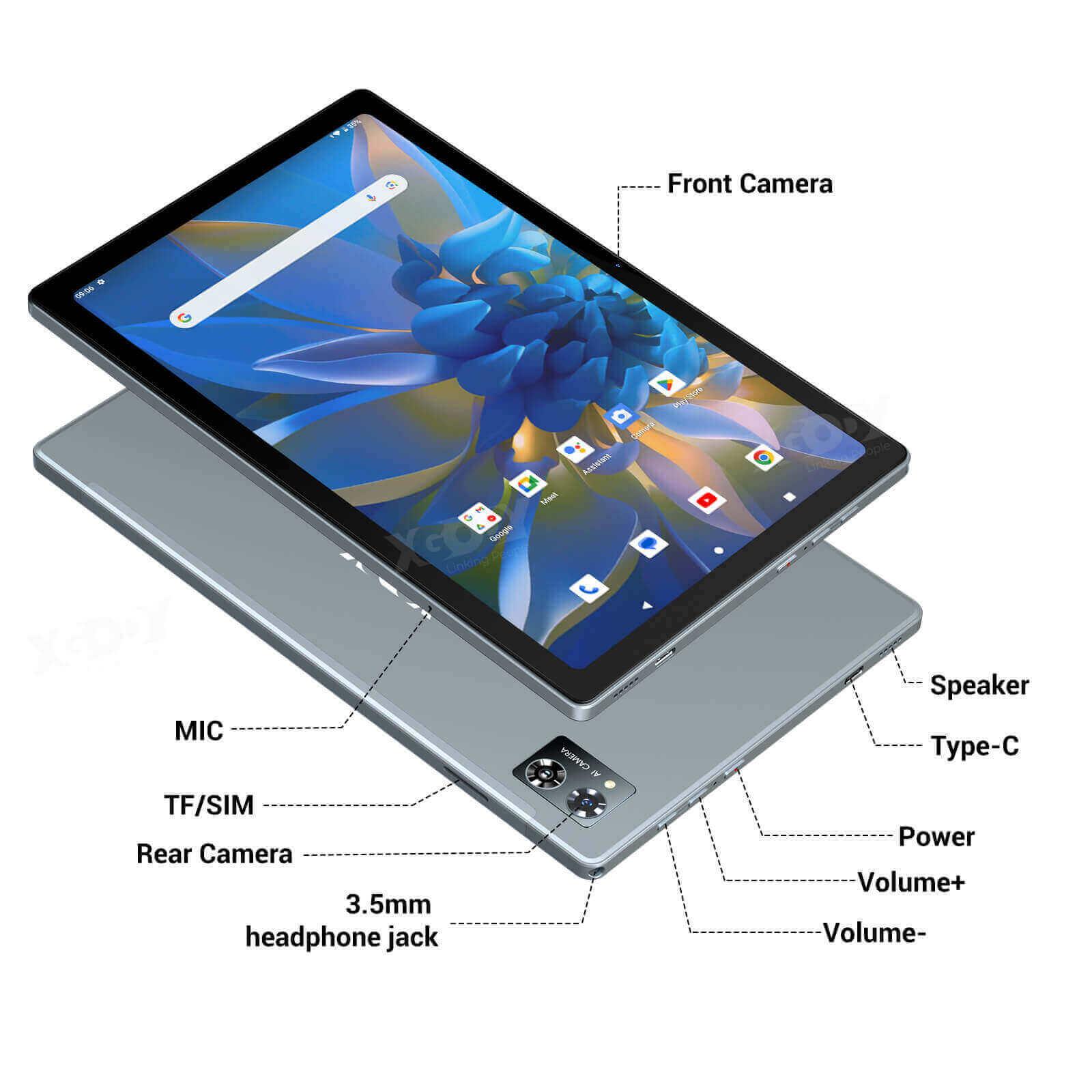 Cost-effective and Most worthwhile XGODY P70 PRO 4G Tablet With 2K Display, Android 12, 16G+512G, Split Screen, Metal Body - XGODY