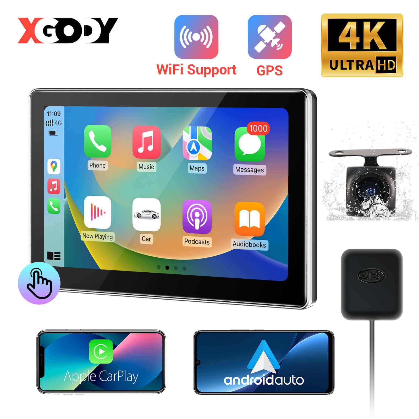 Cost-effective and Most worthwhile XGODY Q26 Dash Cam | 7" Screen, 4K+1080P Cameras, Carplay/Android Auto, GPS Tracking - XGODY