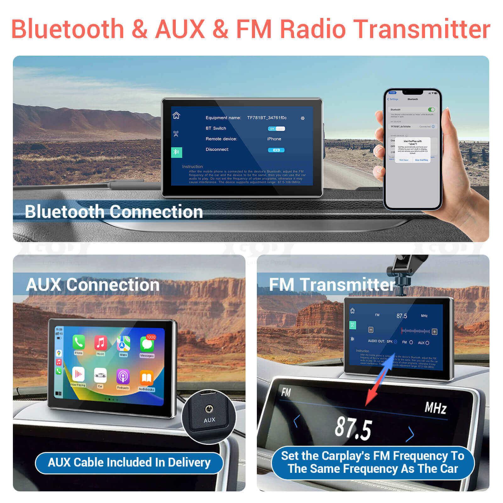 Cost-effective and Most worthwhile XGODY Q26 Dash Cam | 7" Screen, 4K+1080P Cameras, Carplay/Android Auto, GPS Tracking - XGODY