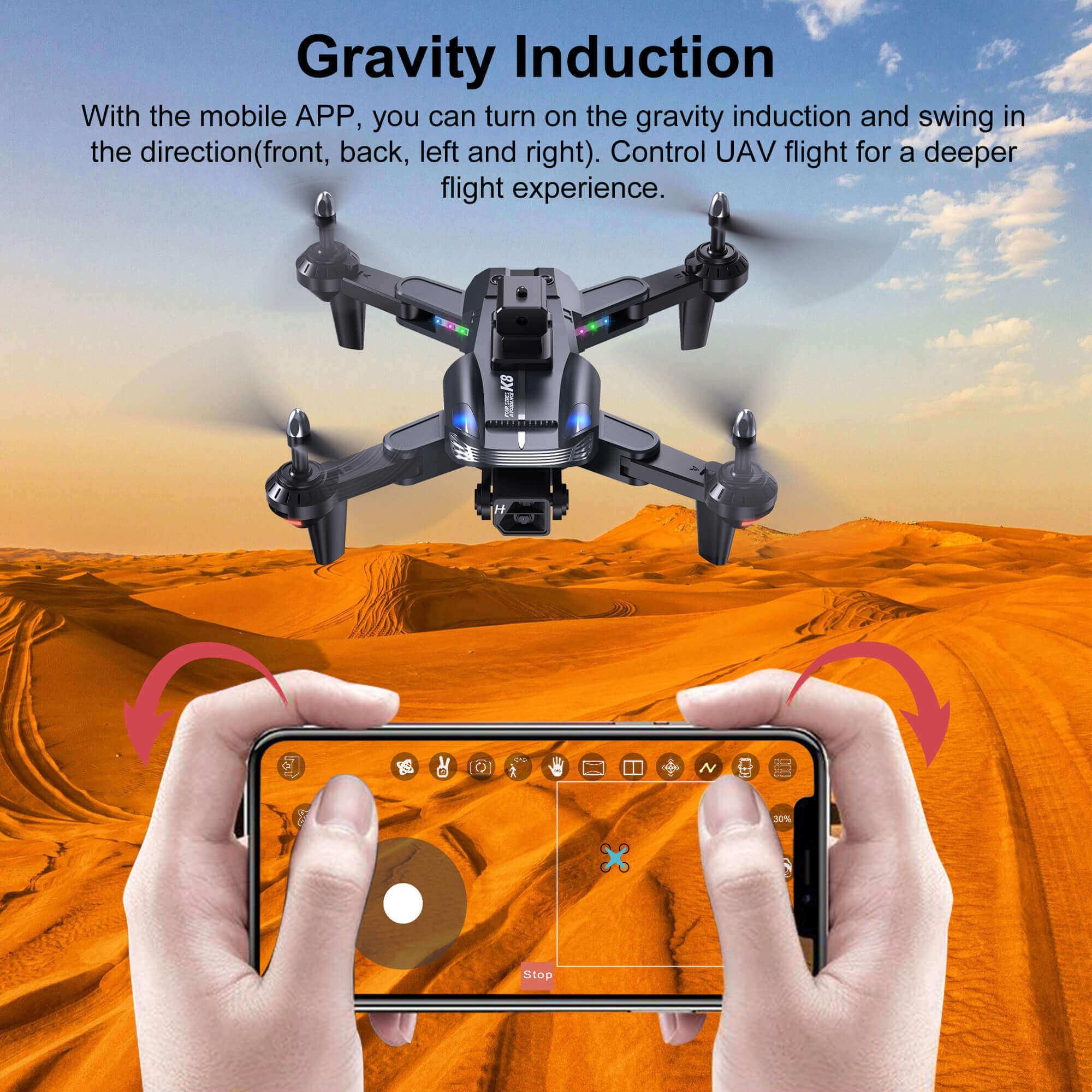 Cost-effective and Most worthwhile Mini Drone 4K Three-Sided Four-Axis Obstacle Avoidance Follow Foldable Remote Control HD - XGODY 