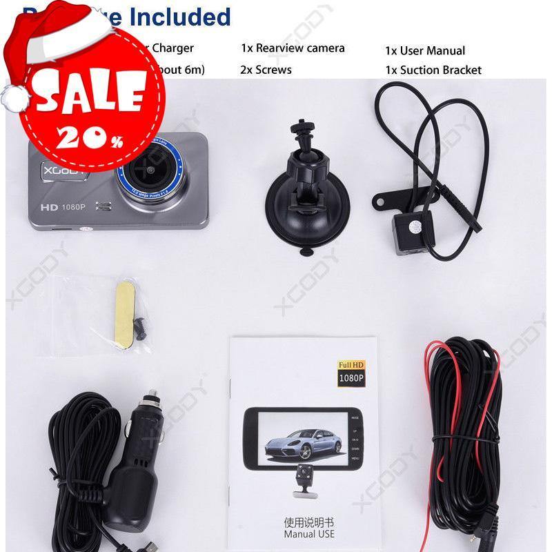 Cost-effective and Most worthwhile XGODY - 4" Touch Screen FHD Car DVR Camera With Backup Camera and 32GB Memory - XGODY