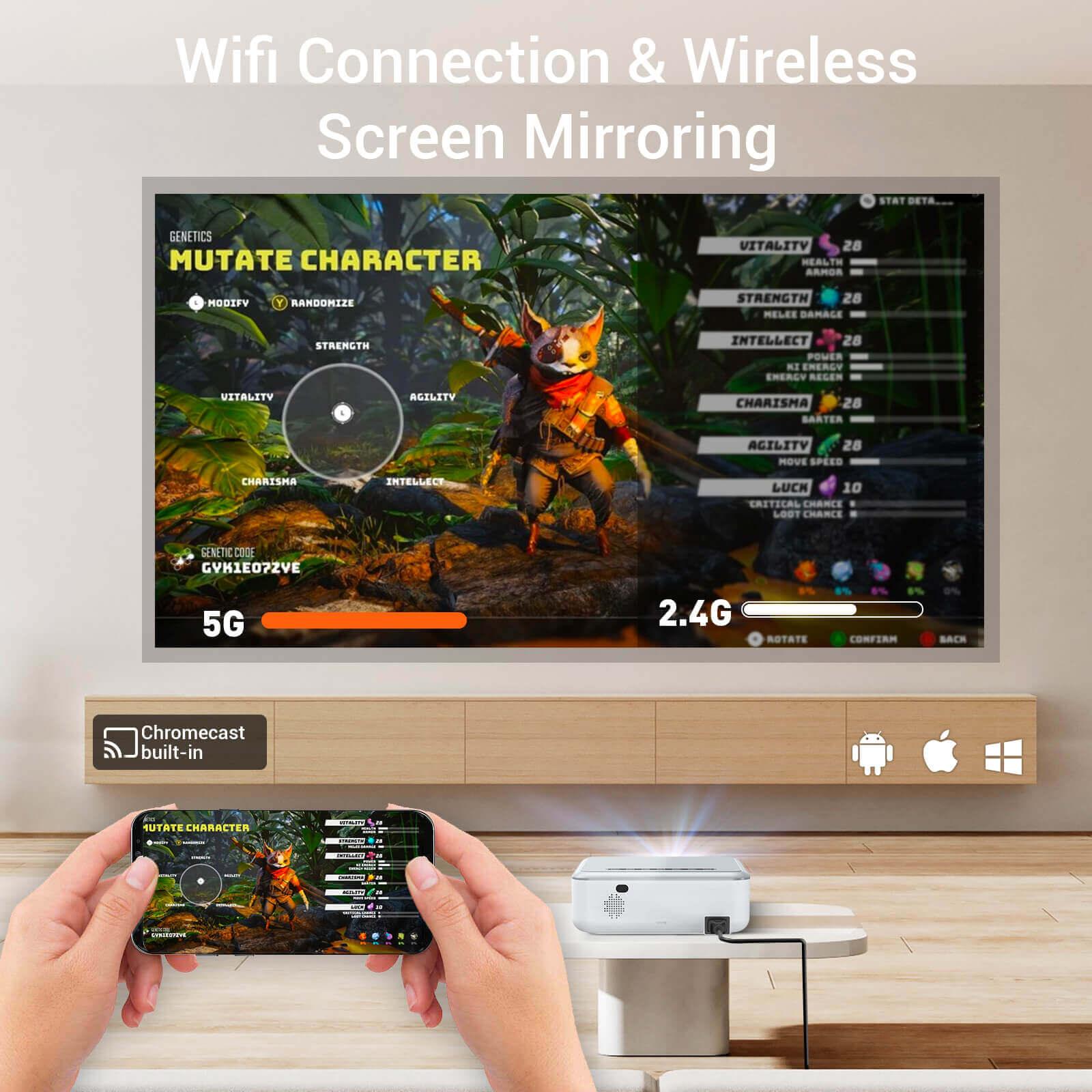 Cost-effective and Most worthwhile XGODY 4K Portable Smart Projector With Built-in Apps, Built-In TV Stick All-In-One Projector - XGODY