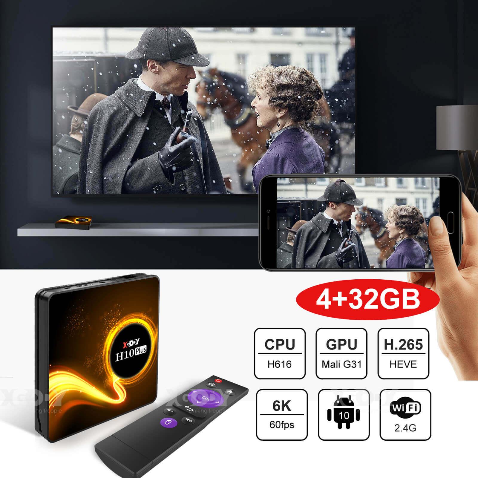 Cost-effective and Most worthwhile XGODY H10Plus Android 10.0 Quad Core Smart TV BOX Dual Wifi Keyboard Media Player - XGODY