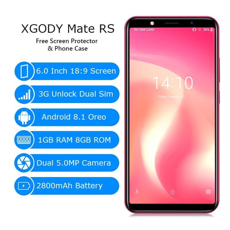 Cost-effective and Most worthwhile XGODY Mate RS 6 Inch 18:9 Full Screen Mobile Phone - XGODY