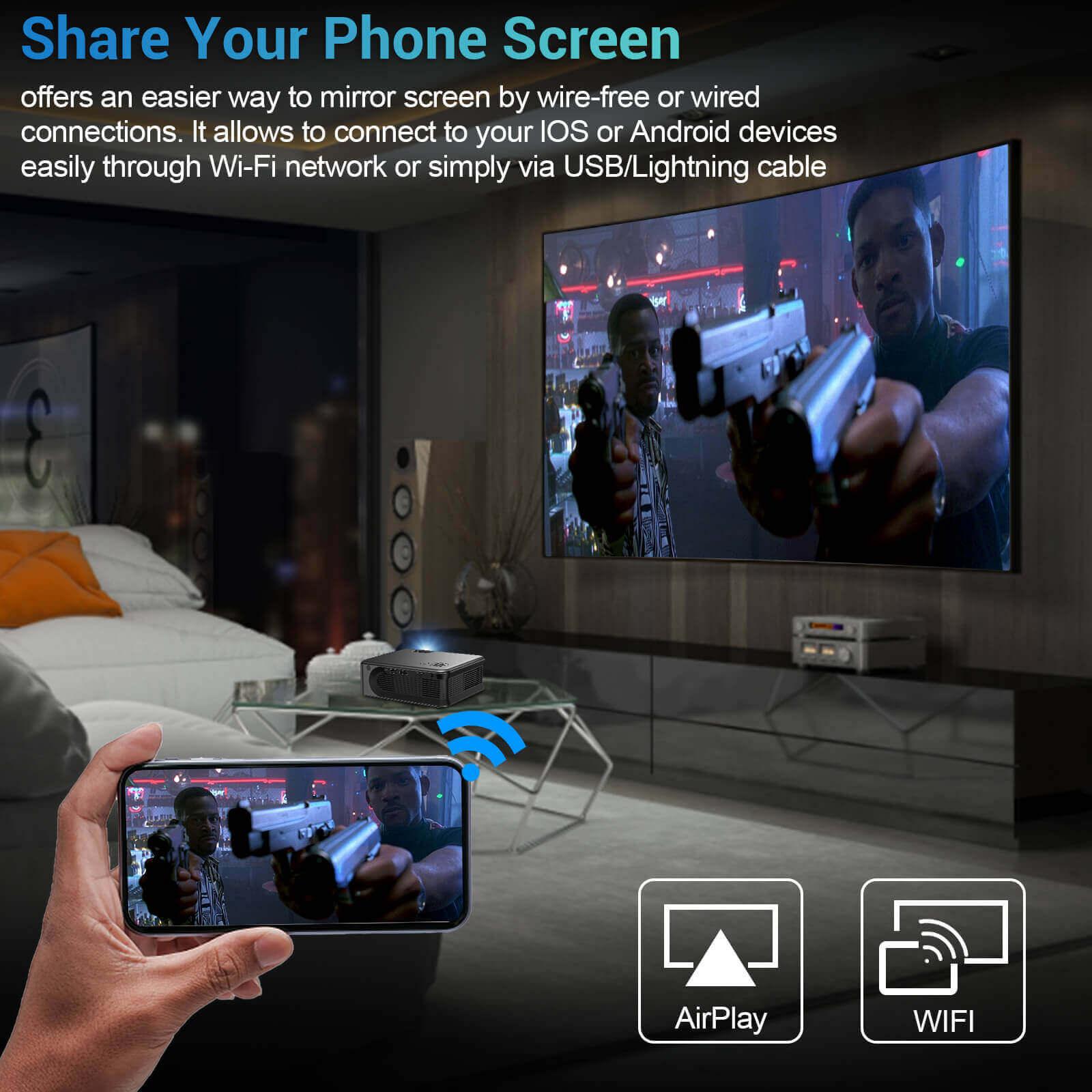 Cost-effective and Most worthwhile XGODY Mini Video Projector 1080P Built-in Battery, Wireless Bluetooth and WiFi Projection - XGODY
