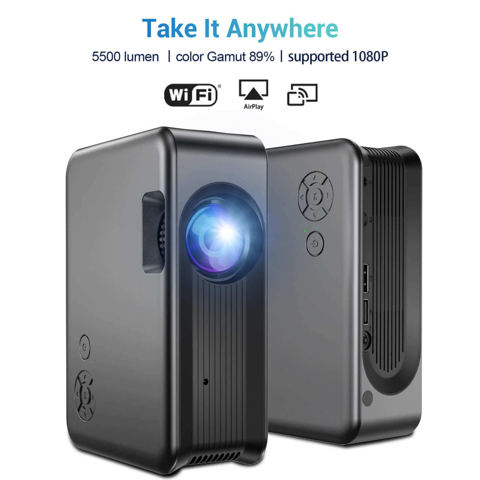 Cost-effective and Most worthwhile XGODY Mini Video Projector 1080P Built-in Battery, Wireless Bluetooth and WiFi Projection - XGODY
