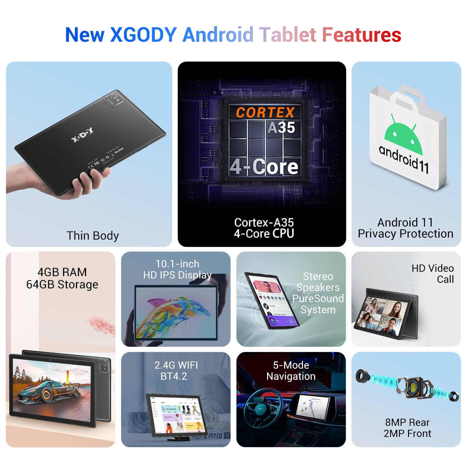 Cost-effective and Most worthwhile XGODY N01 New Android 11.0 Learning Tablets With WiFi And Bluetooth - XGODY