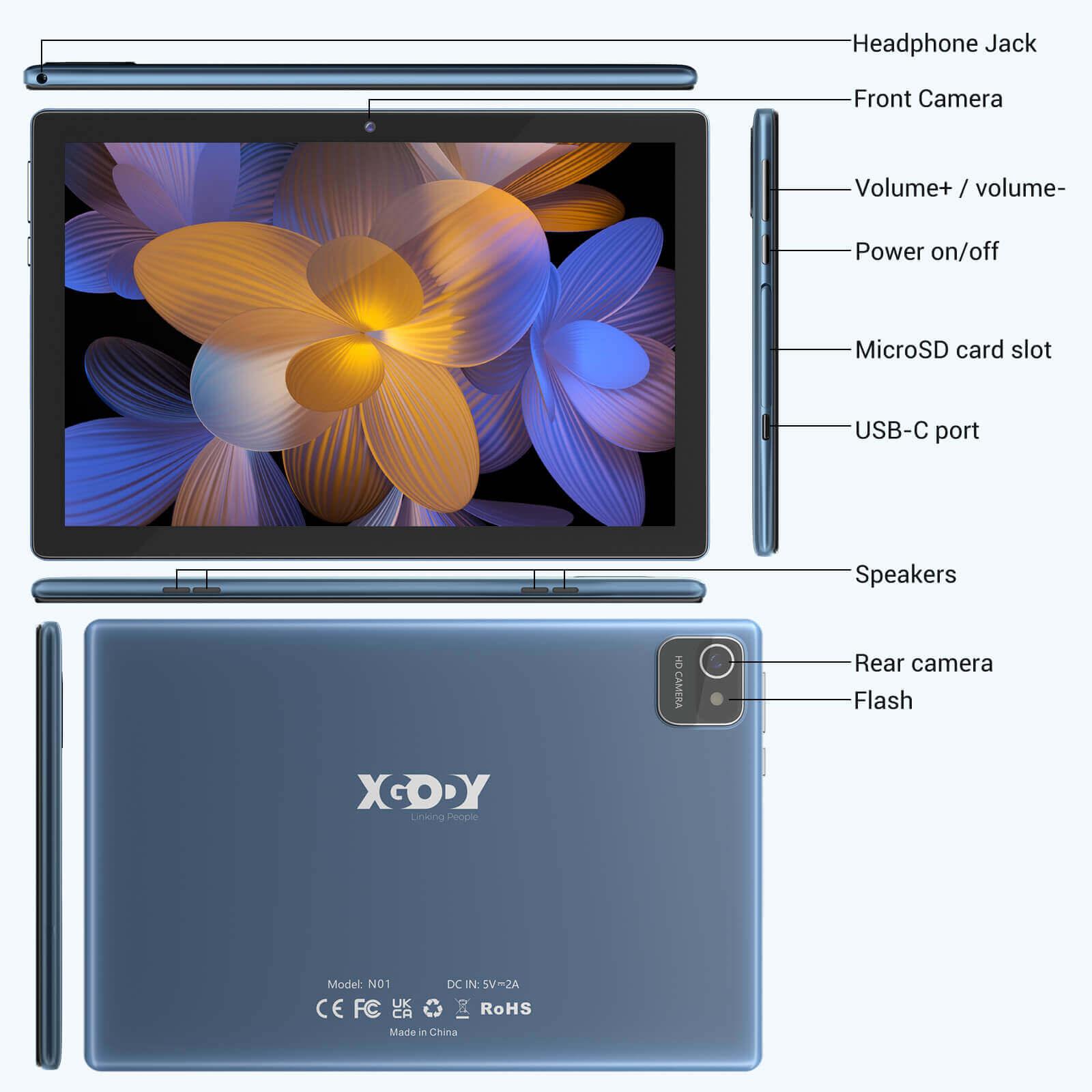 Cost-effective and Most worthwhile XGODY N01 New Android 11.0 Learning Tablets With WiFi And Bluetooth - XGODY