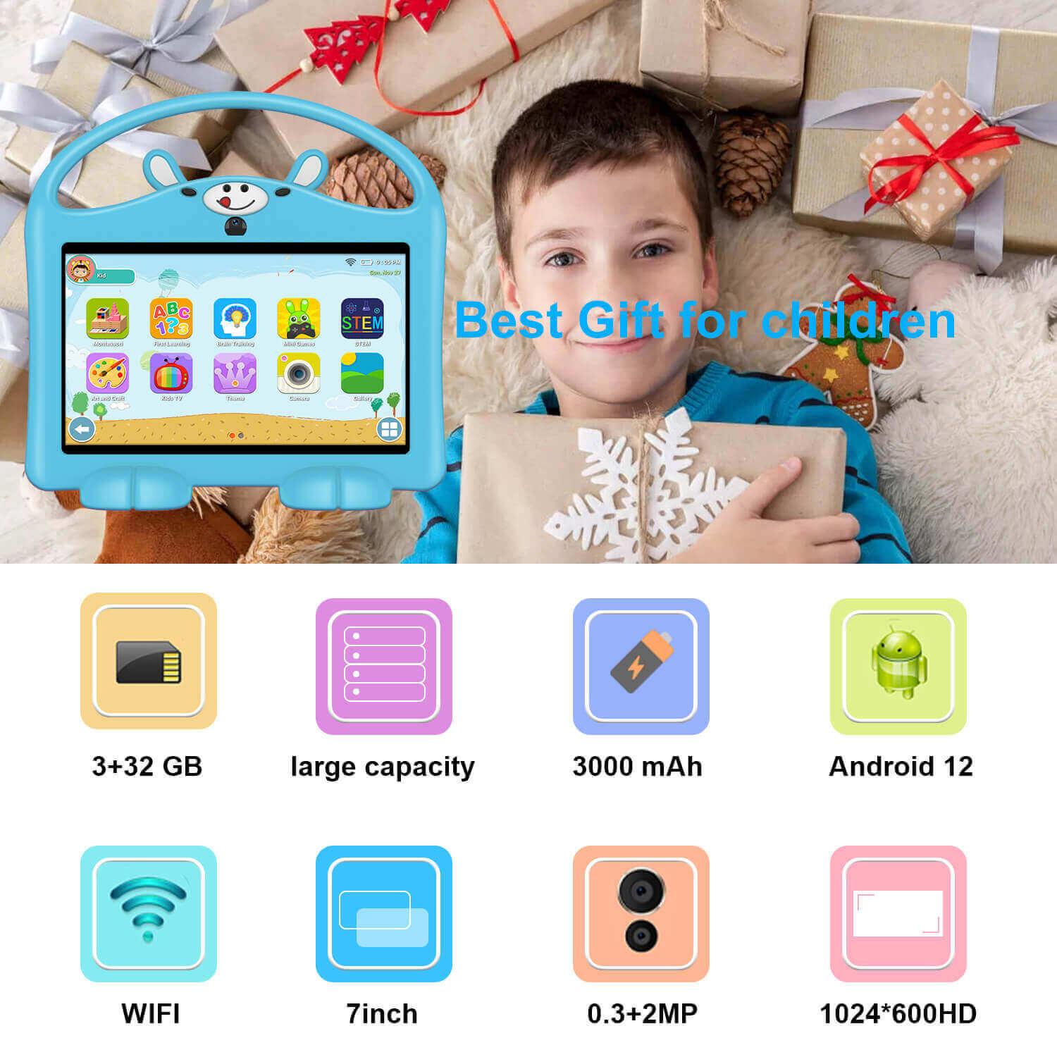 Cost-effective and Most worthwhile XGODY T702 PRO 7 Inch 32GB Android 11.0 OS Children's Tablets PC Handheld Cartoon Leather Case - XGODY