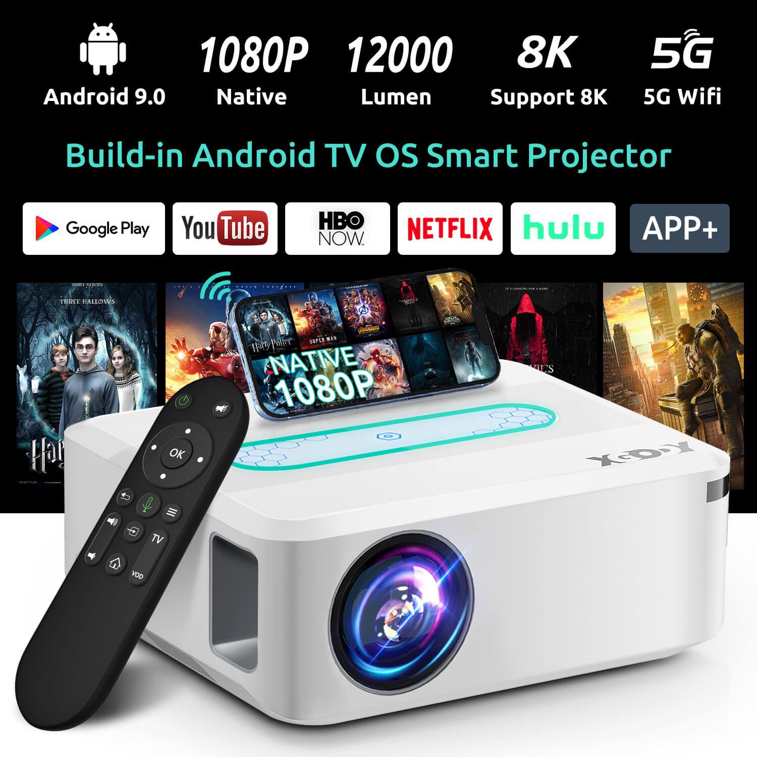 Cost-effective and Most worthwhile XGODY X1 Native Movie 4K Projector Built-in Android System, 9500 Lux With Wireless WiFi Bluetooth - XGODY
