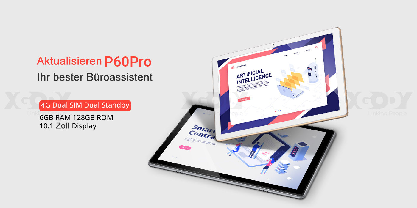 XGODY P60 PRO Tablet PC 10.1 Inch 4G Cellular Tablet PC with Bluetooth
