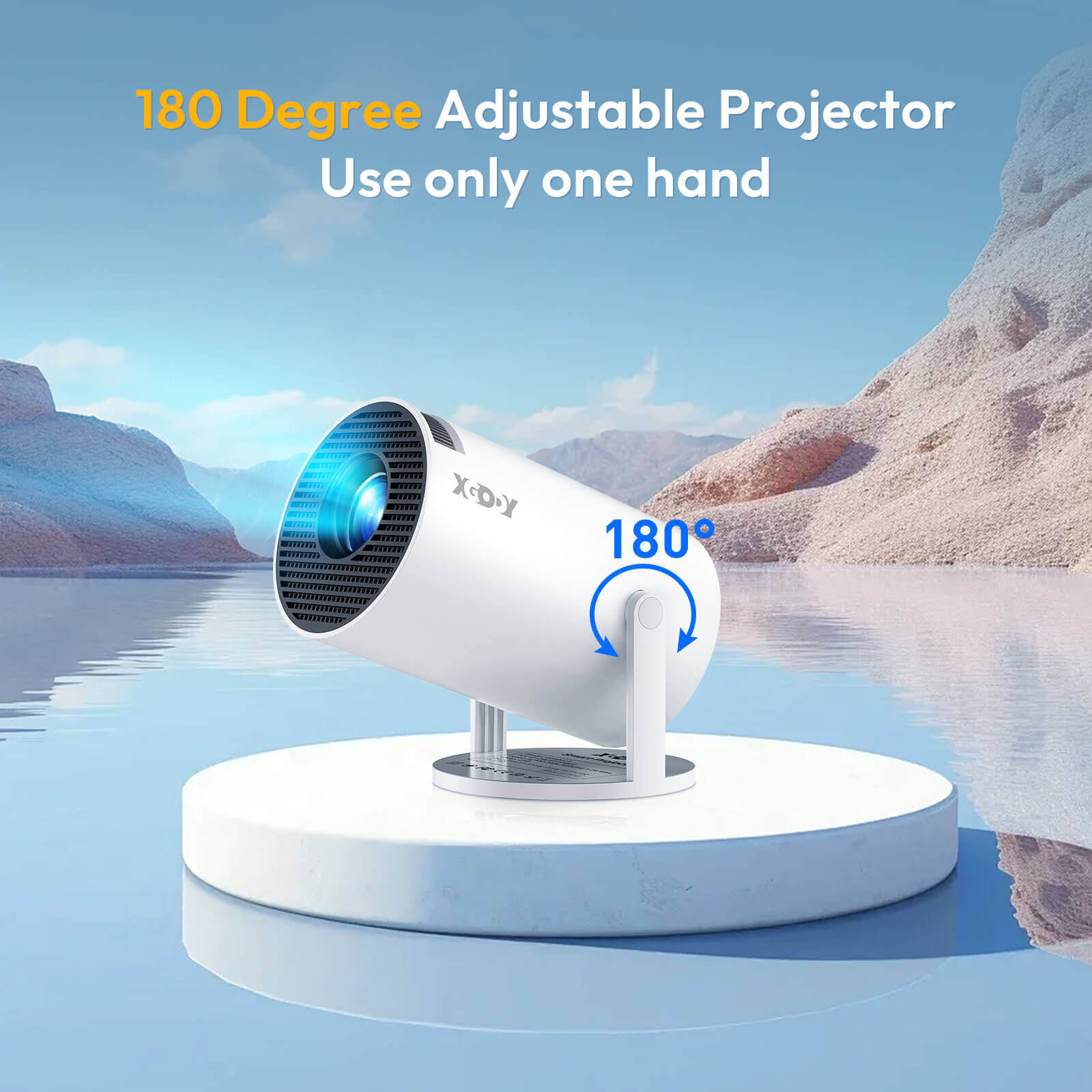 XGODY Gimbal3 Portable Short-throw Projector, Android 11.0 system With Bluetooth And Dual-band WiFi6
