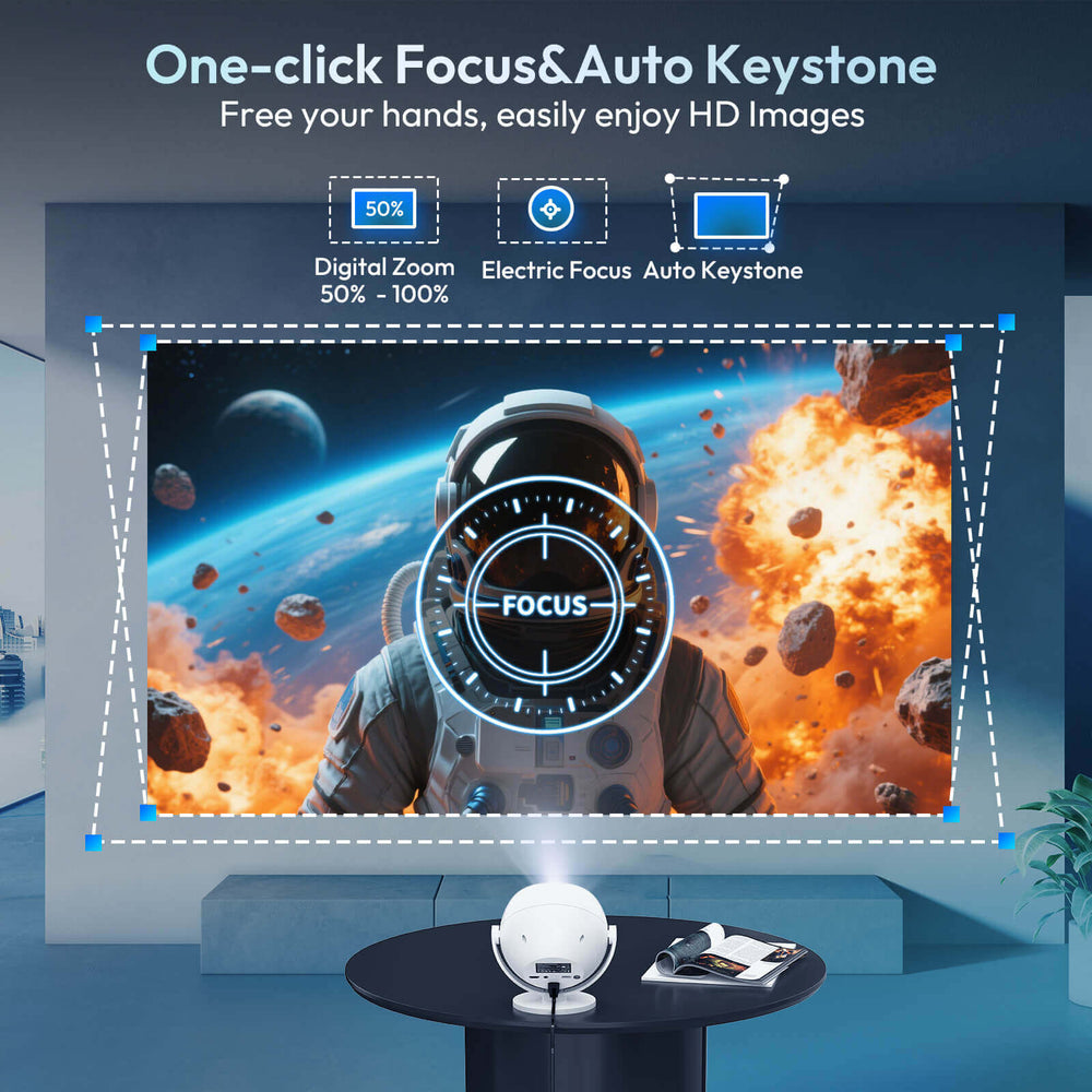 Gimbal A2: Portable Projector Dual Speakers Android 11.0, Native 720P,