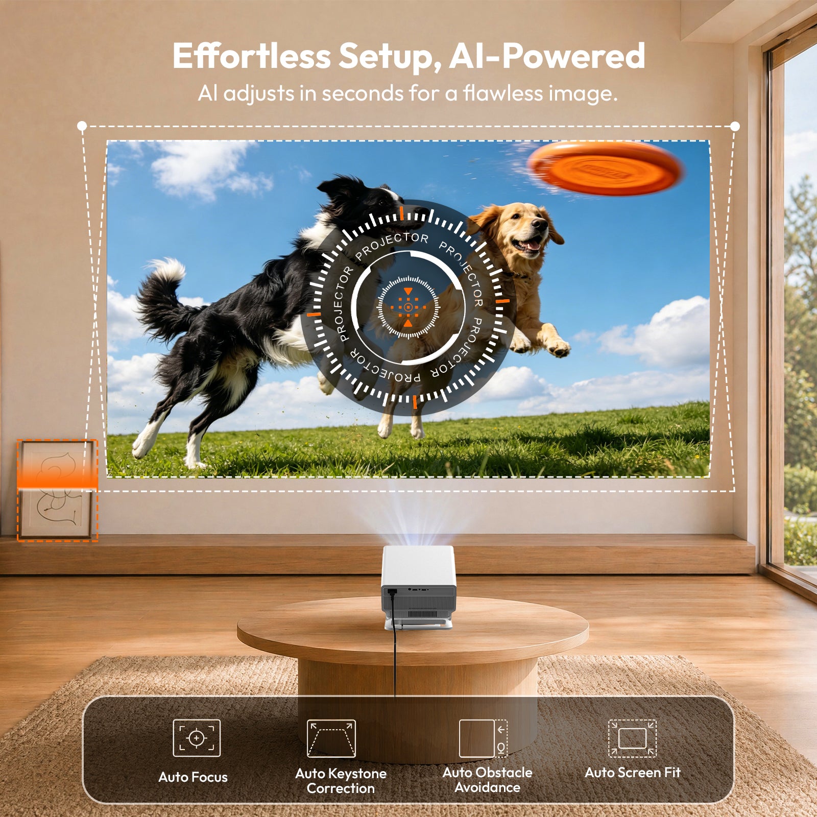 Gimbal N8 Portable Projector With Native 1080P 16GB 2*10W Dual Speaker