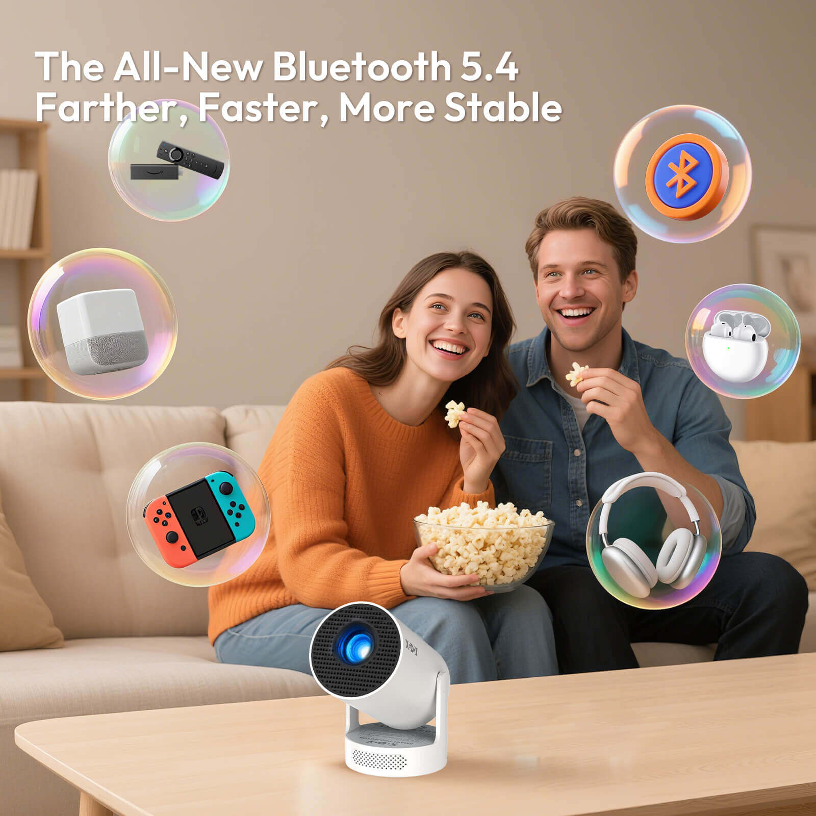 XGODY Gimbal 3S Portable Short-throw Projector, Android 11.0 system With Bluetooth And Dual-band WiFi6