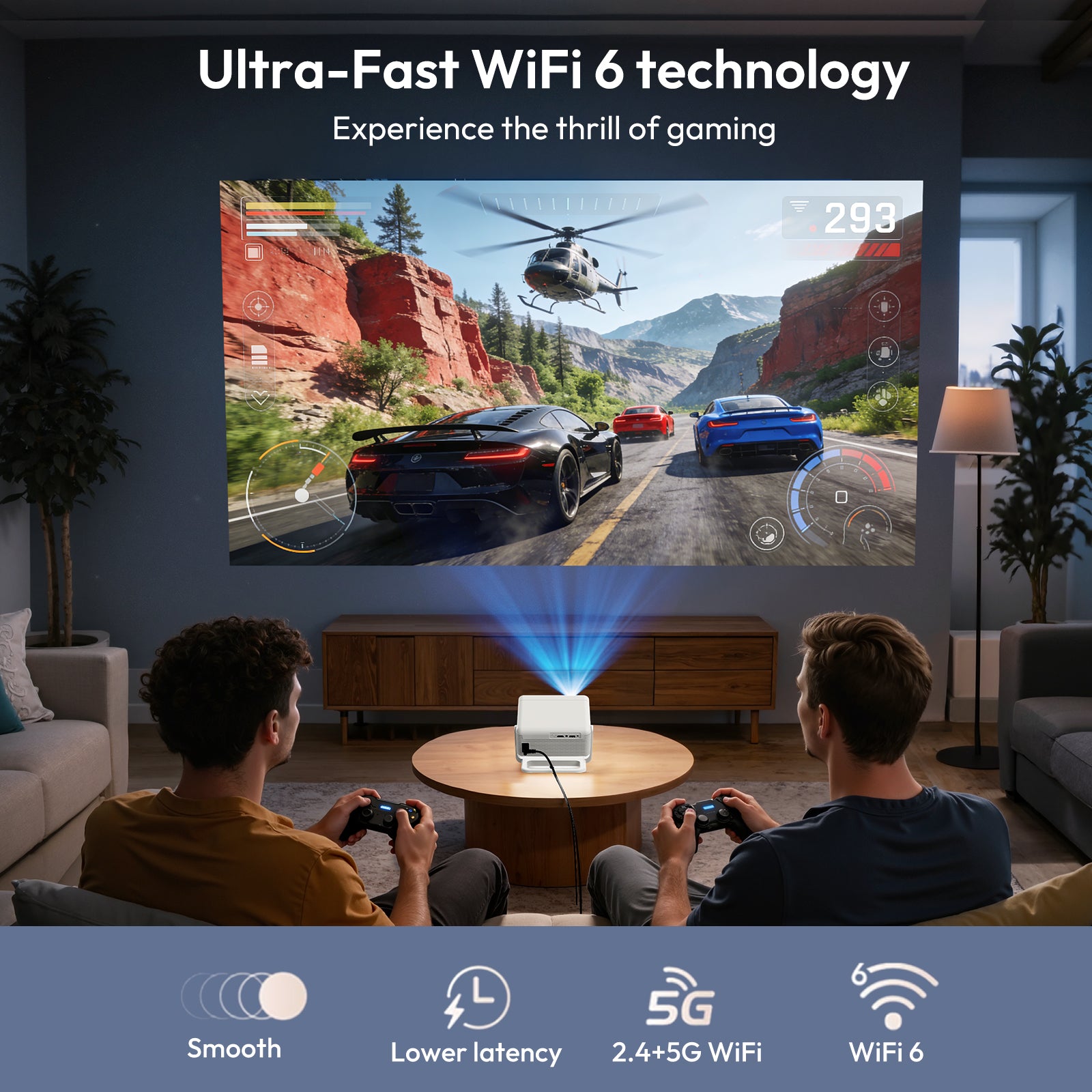 XGODY Gimbal A1 Smart Projector - Android 14 | 6D Auto Keystone | 4K S