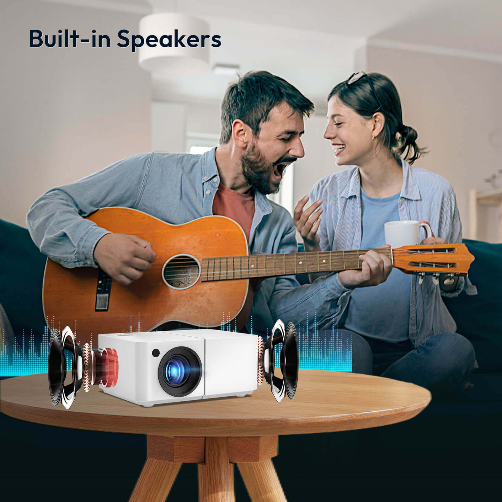 XGODY X2 Mini Projector With Bluetooth And Wireless Connection, Easy To Carry Smart Cinema