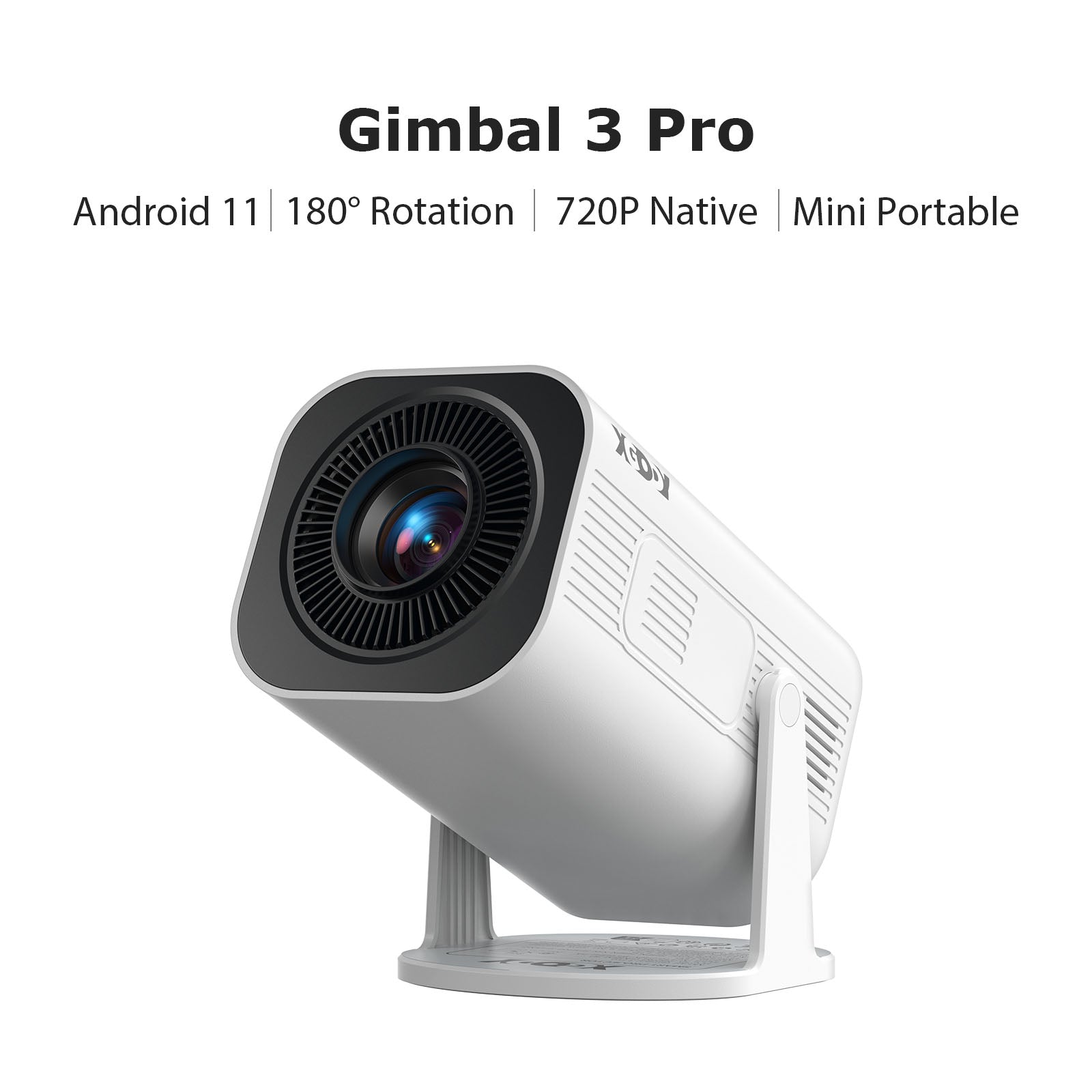 Gimbal 3 Pro Portable Projector With Native 720P WiFi 6 & Bluetooth 5.