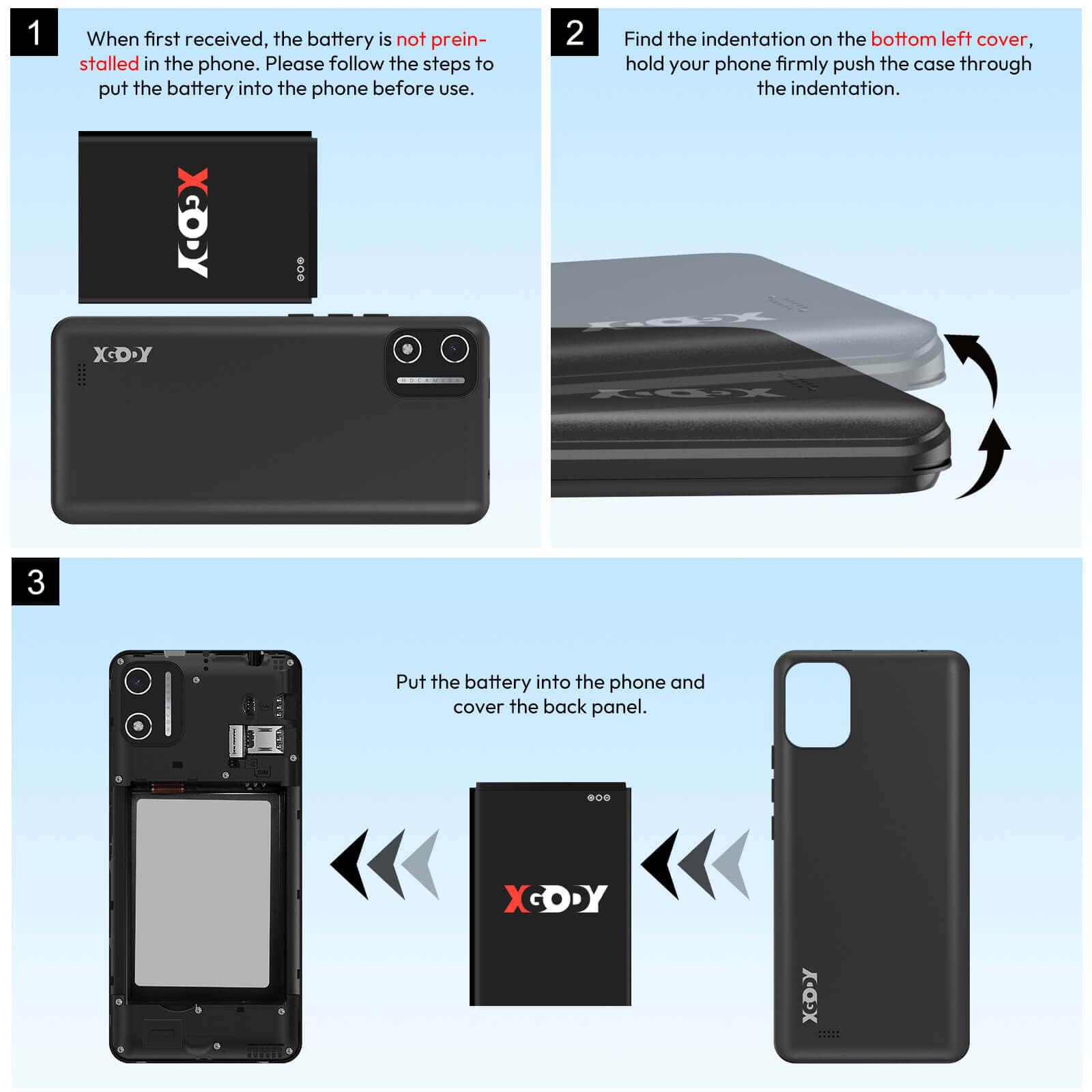 X32 5.5" Android 14 Unlocked 4G Android Phone | Built-in Face Recognition, Triple Card Slot