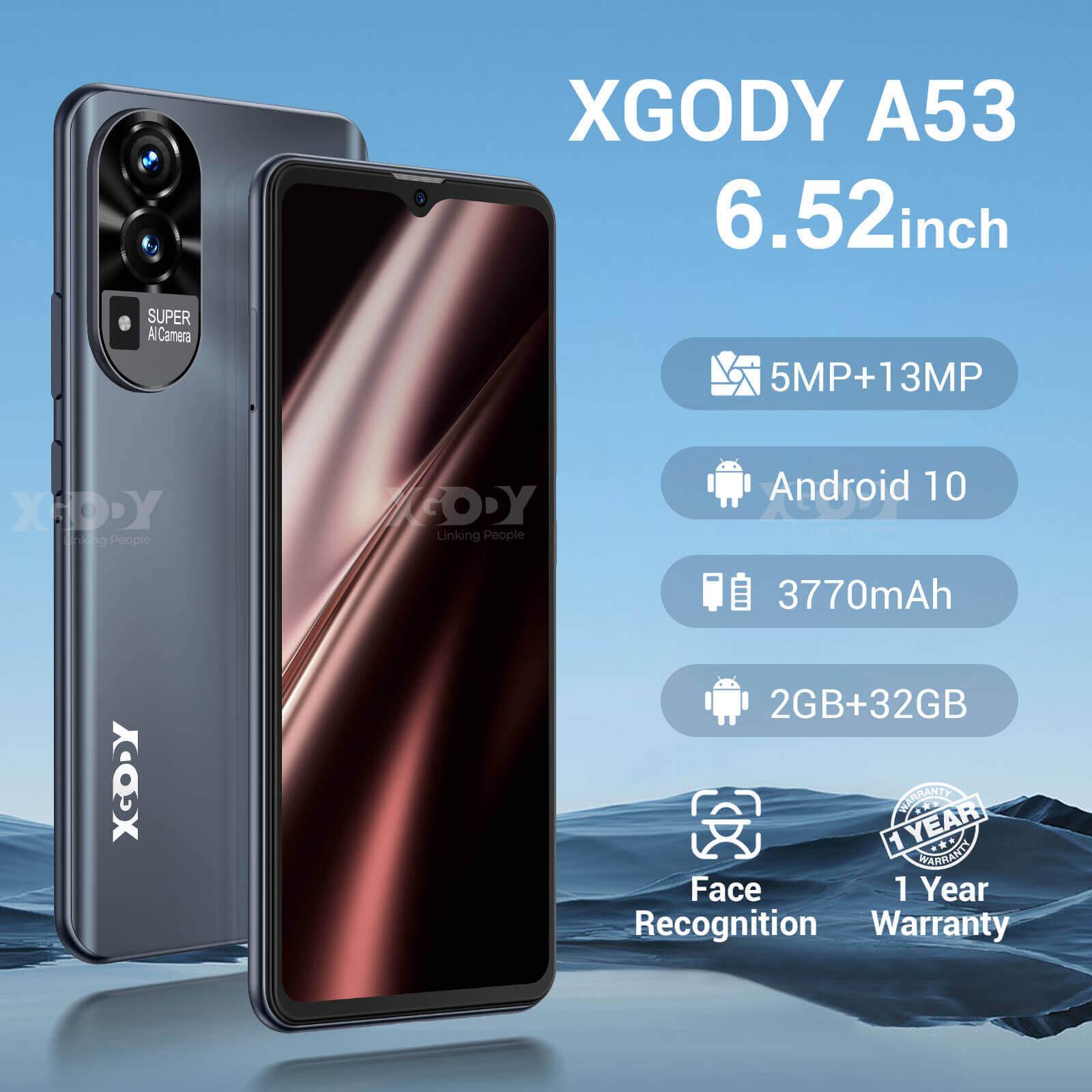 Cost-effective and Most worthwhile XGODY A53 Cellphone | 6.5" HD Display, Android 10.0, Dual Cameras, Face Unlock - XGODY 