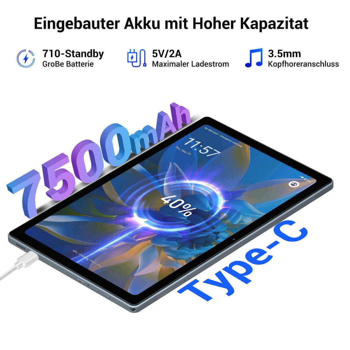 XGODY P70 PRO 4G Tablet With 2K Display, Android 12, 16G+512G, Split S