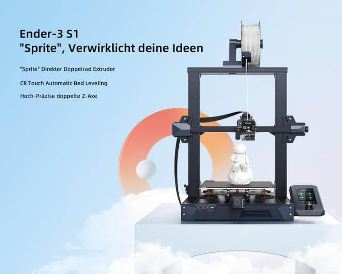 Creality Ender 3 S1 3D-Drucker, mit 32-Bit Silent-Motherboard, kontinuierliches Drucken nach dem Ausschalten, Knopf-Farbbildschirm, 220 * 220 * 270mm Druckgröße