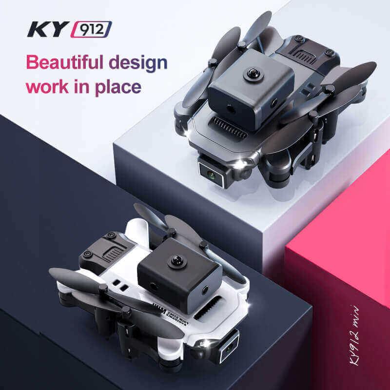 Cost-effective and Most worthwhile KY912 Mini Drone Four-Sided Obstacle Avoidance 4K High-Definition Camera Air Pressure Fixed Height Professional Folding Quadcopter - XGODY 