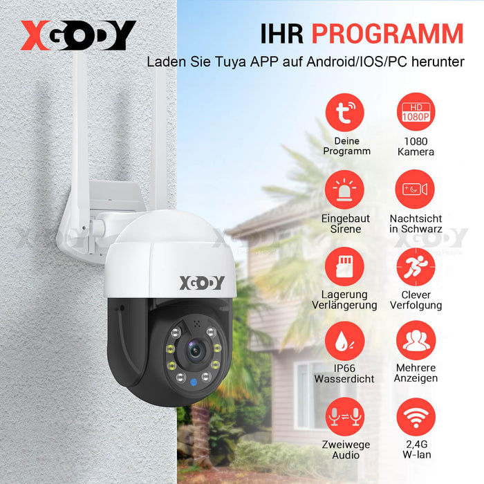 Outdoor IP66 Weatherproof Spotlight Security Camera with 2-Way Audio, Detection | QX60