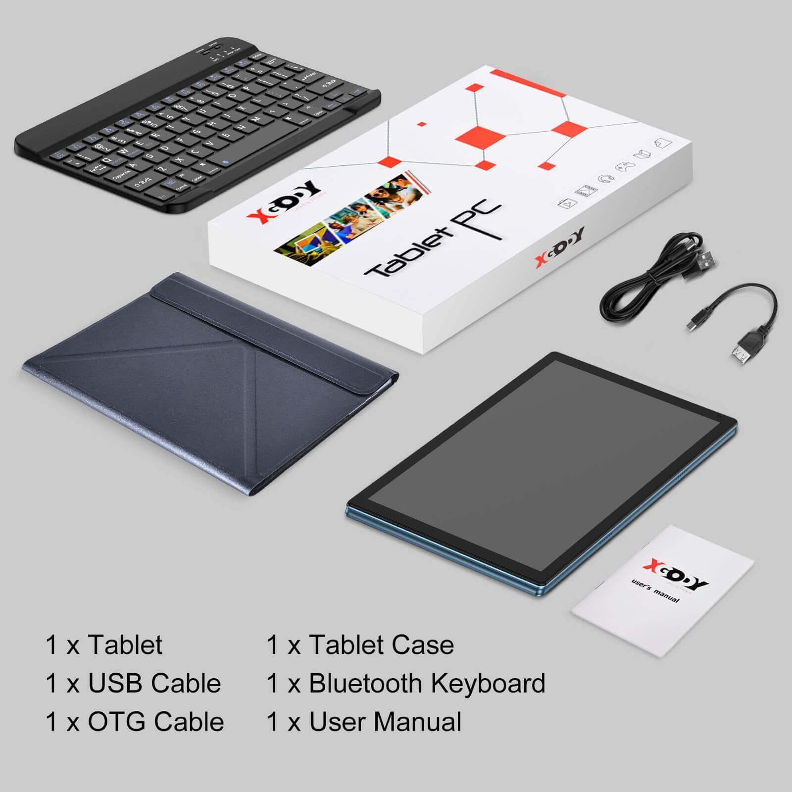 Cost-effective and Most worthwhile Top 10.4 Inch Android Tablet With Case, Keyboard Included, XGODY DM01 64GB Tablets PC  With GPS For Working, Study - XGODY 