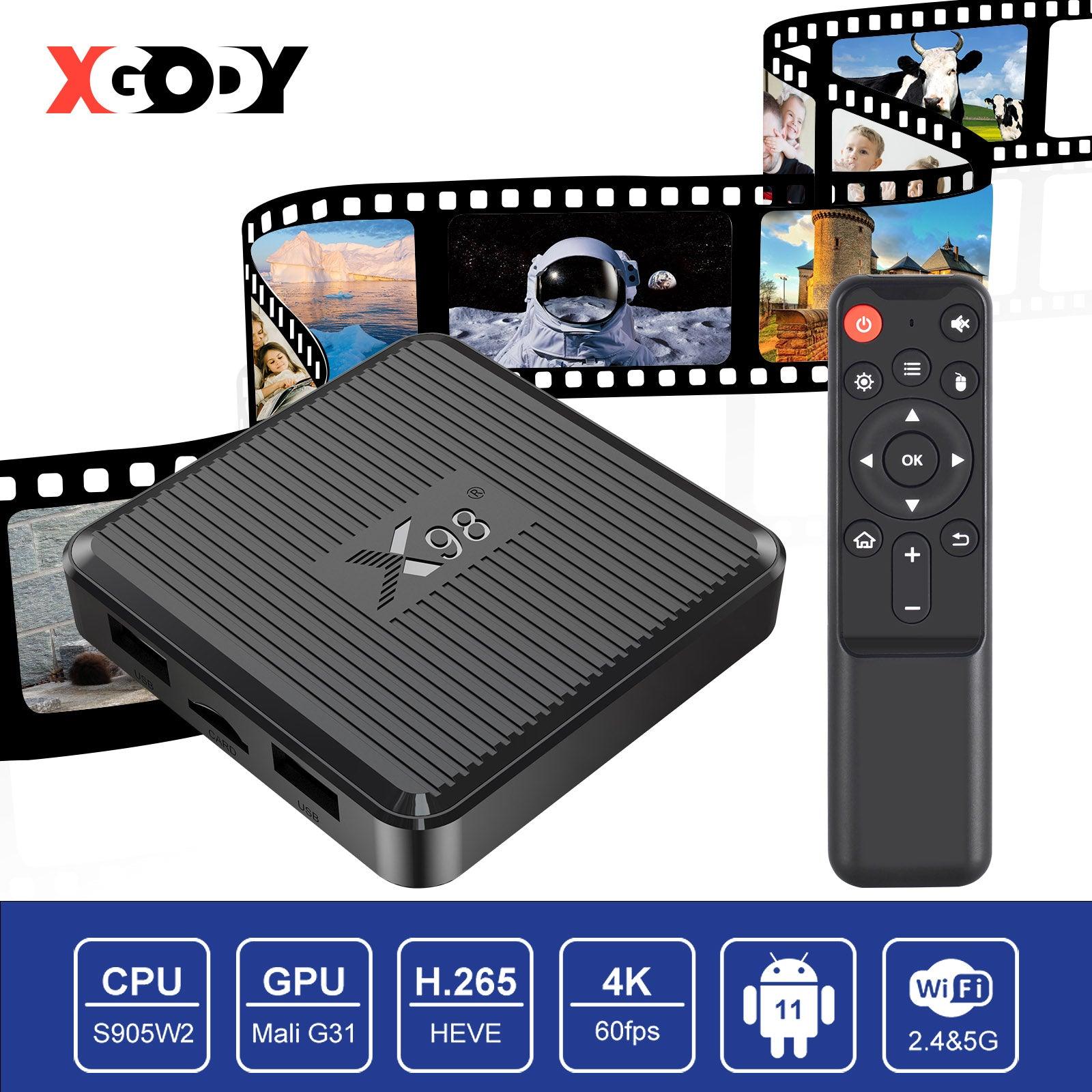 Cost-effective and Most worthwhile X98Q HDMI Android 11.0 Smart TV Box 4K, 2.4/5G Dual WiFi & Bluetooth, 16GB build-in Disney, Netflix - XGODY 
