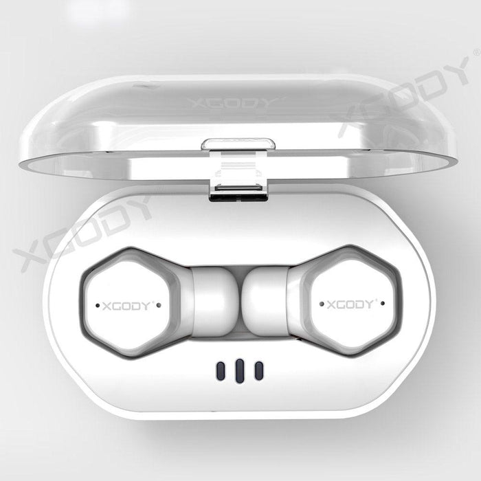 XGODY F8 Wireless Bluetooth Earbuds, Active Noise Cancelling in-Ear Earphones with Digital Charging Case