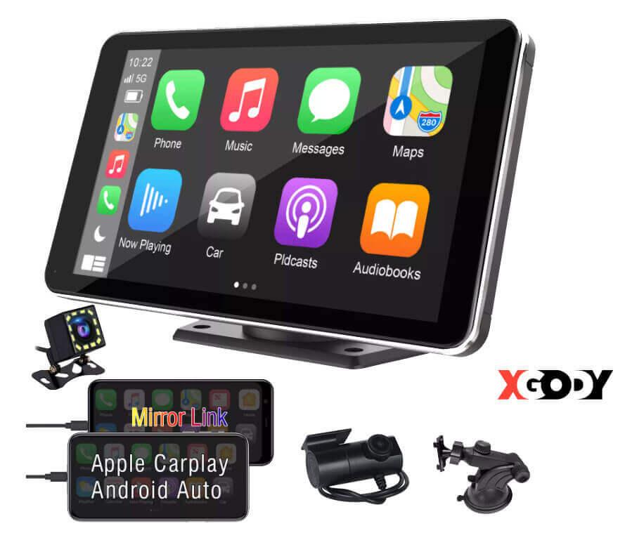 XGODY Portable Car and Driver Car Stereo with Wireless Carplay & Andro