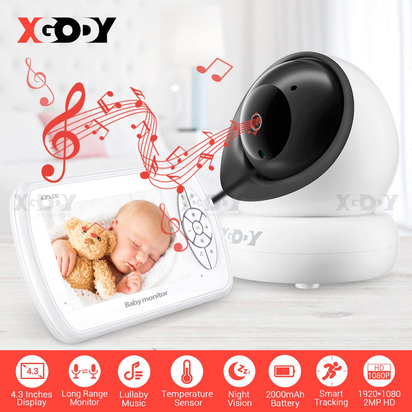 Cost-effective and Most worthwhile XGODY Smart 1080P Baby Monitor BM638 with 4.3” LCD Screen, Lullabies, Two Way Audio - XGODY 